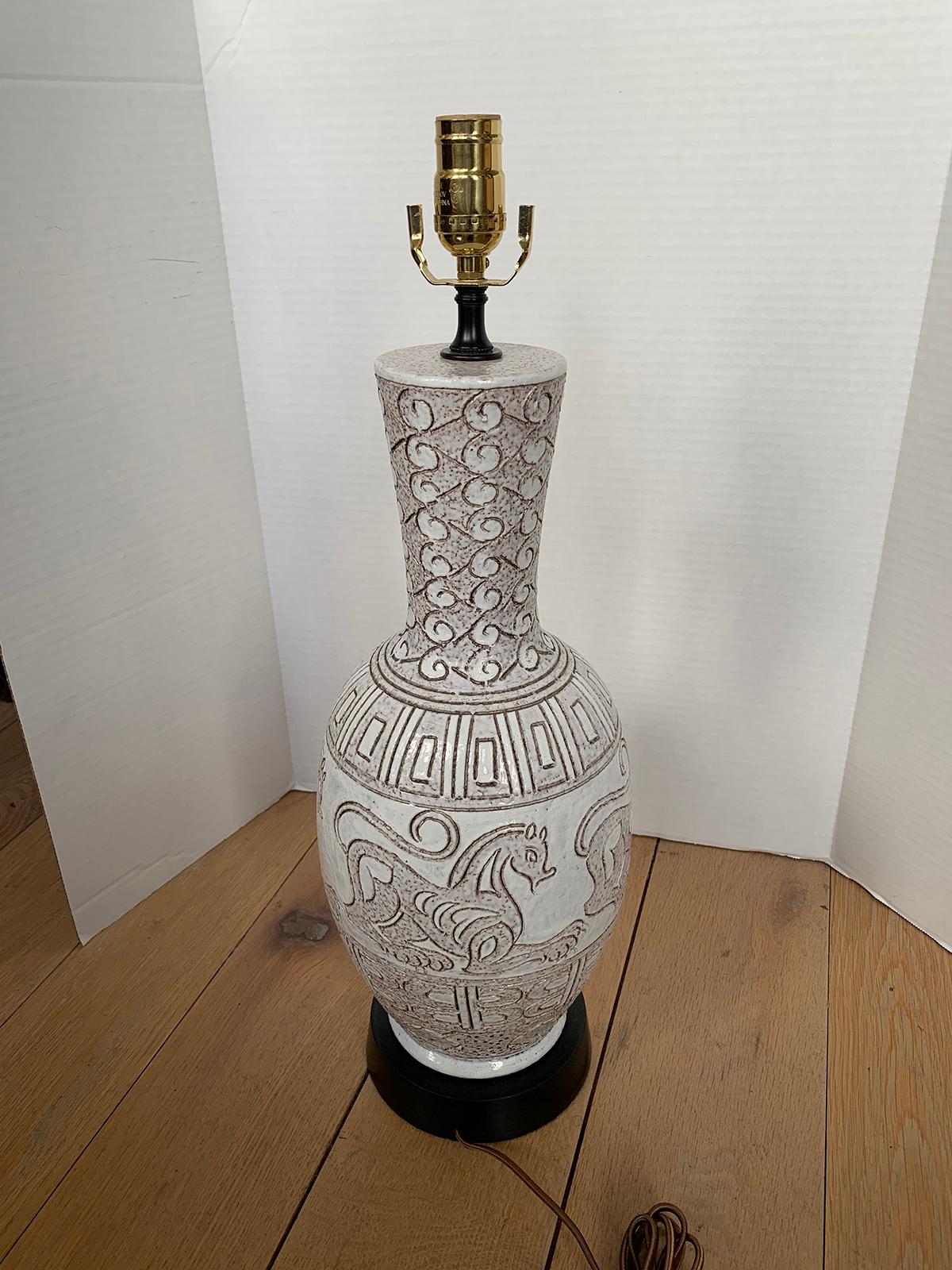 Mid-20th Century Ceramic Lamp For Sale 6