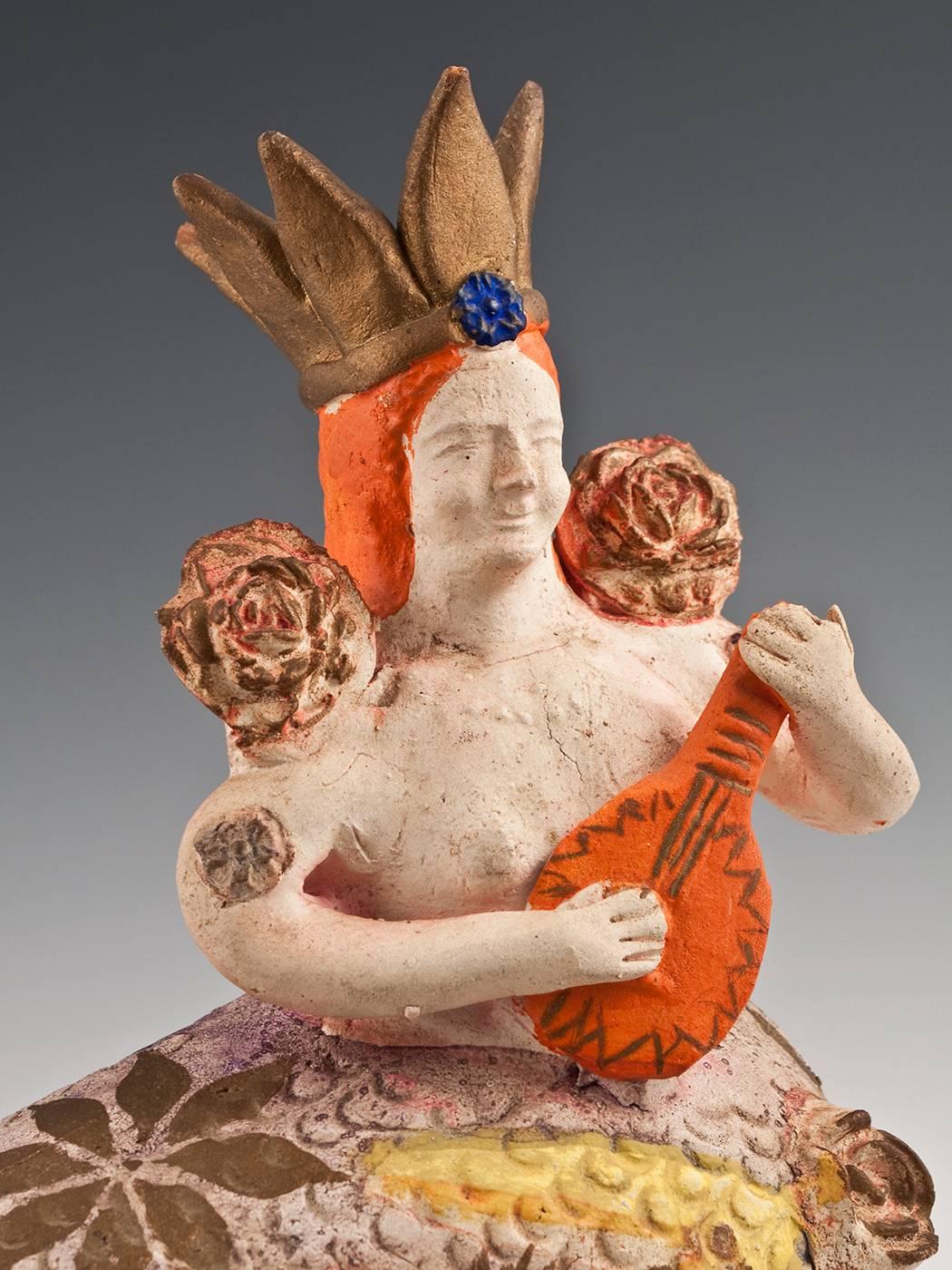 Mid-20th Century Ceramic Mermaid Folk Art Sculpture, Mexico 1