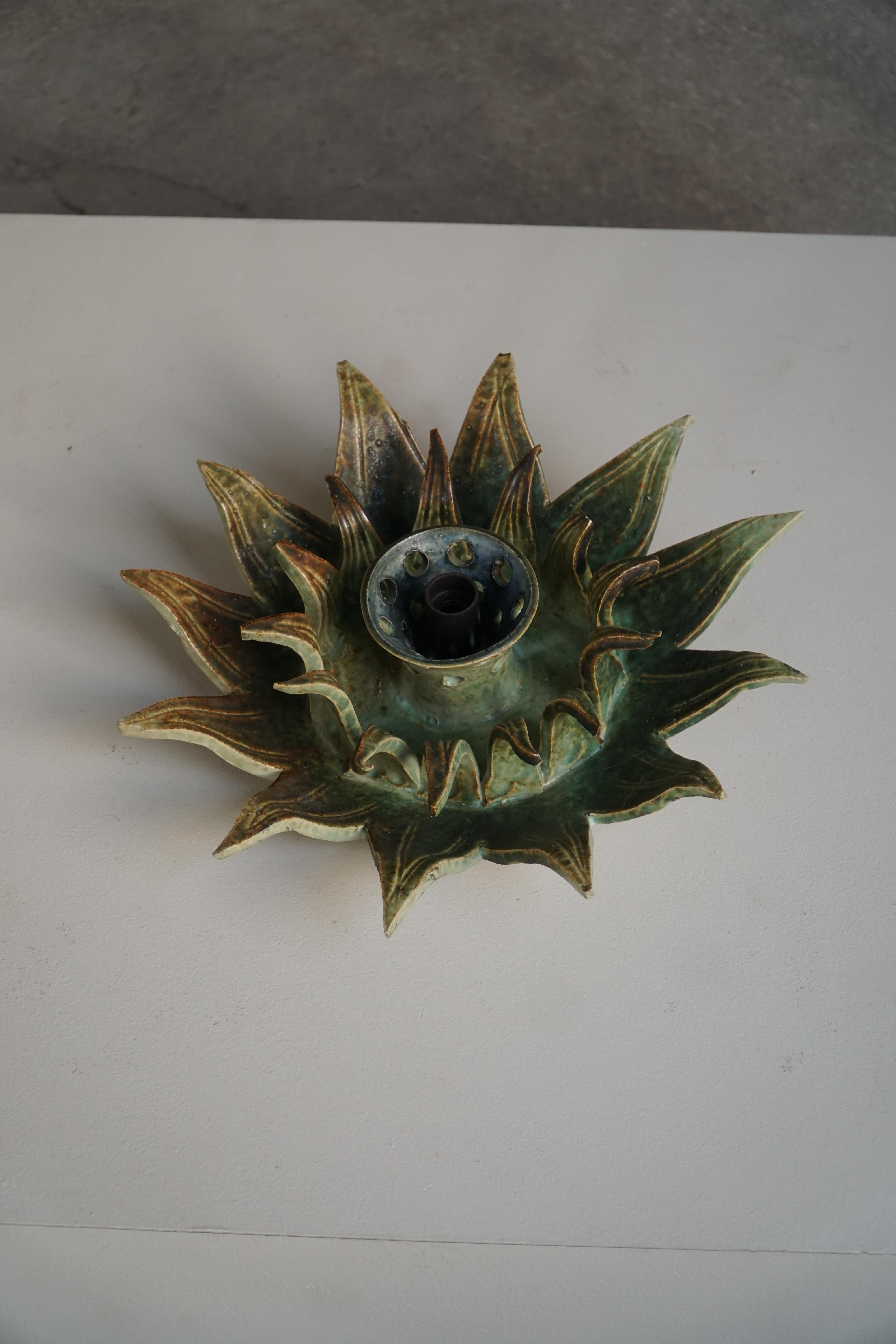 Mitte des 20. Jahrhunderts Keramik Sunburst Wandlampe oder dekorative Wand-Skulptur, 1960er Jahre im Angebot 4