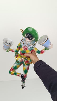 Mid 20th Century Ceramic Wall Light depicting Harlequin a Carnival Venetian Mask