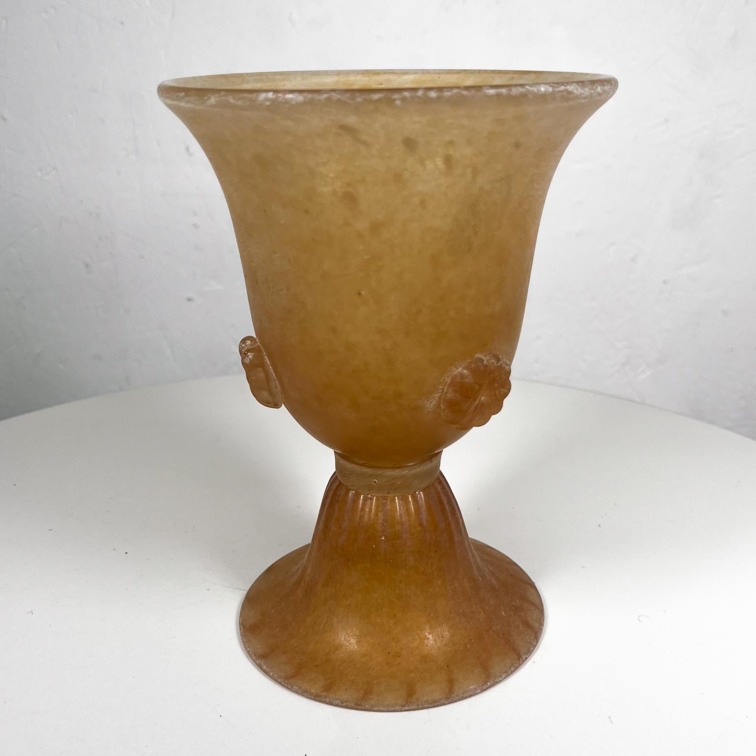 Mid-Century Modern Mid-20th Century Chalice Vase Speckled Ribbon Art Glass