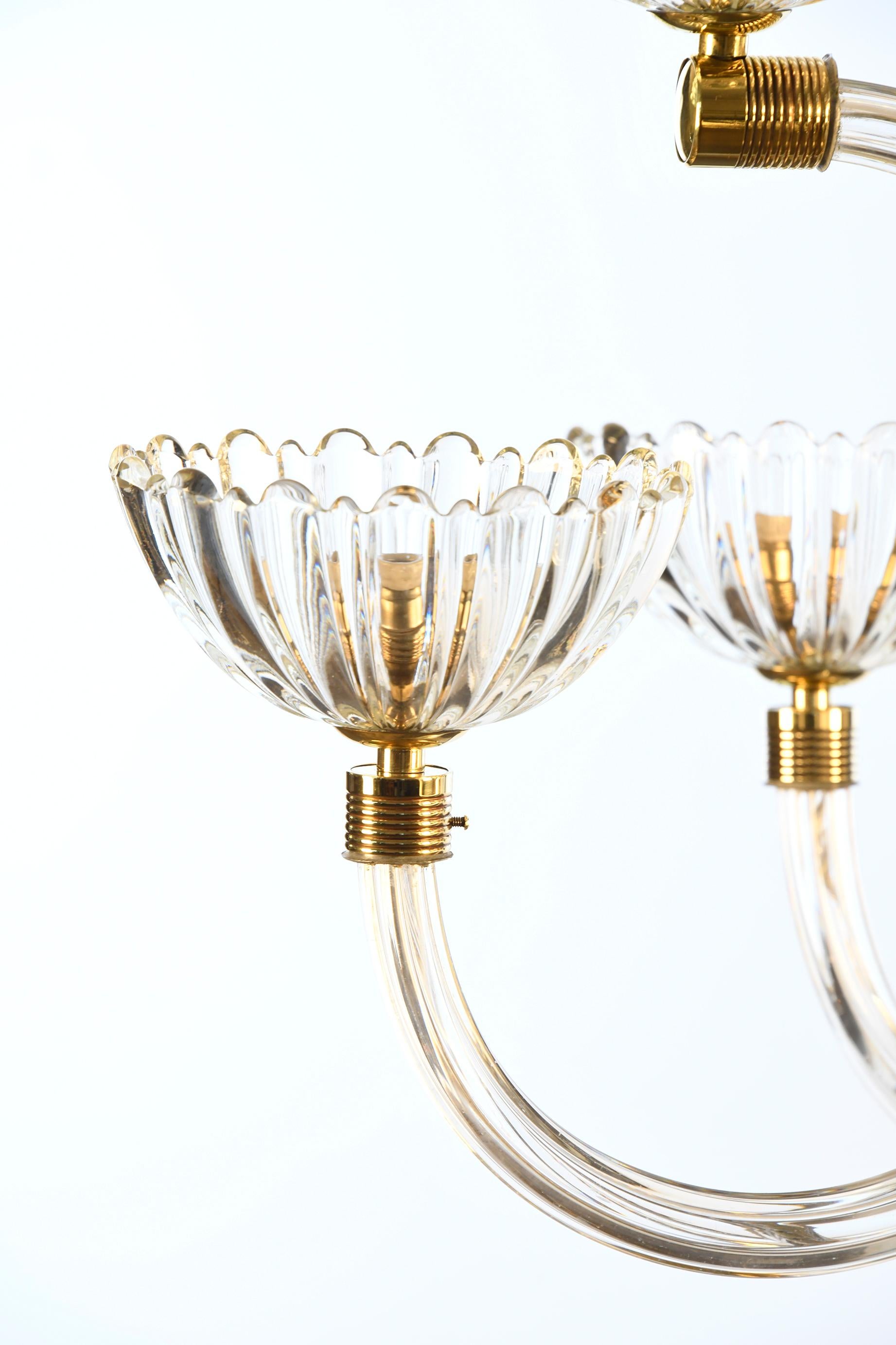 Mid-20th Century Chandelier by Ercole Barovier, 10 Lights, Murano, 1940 In Excellent Condition For Sale In Budapest, HU
