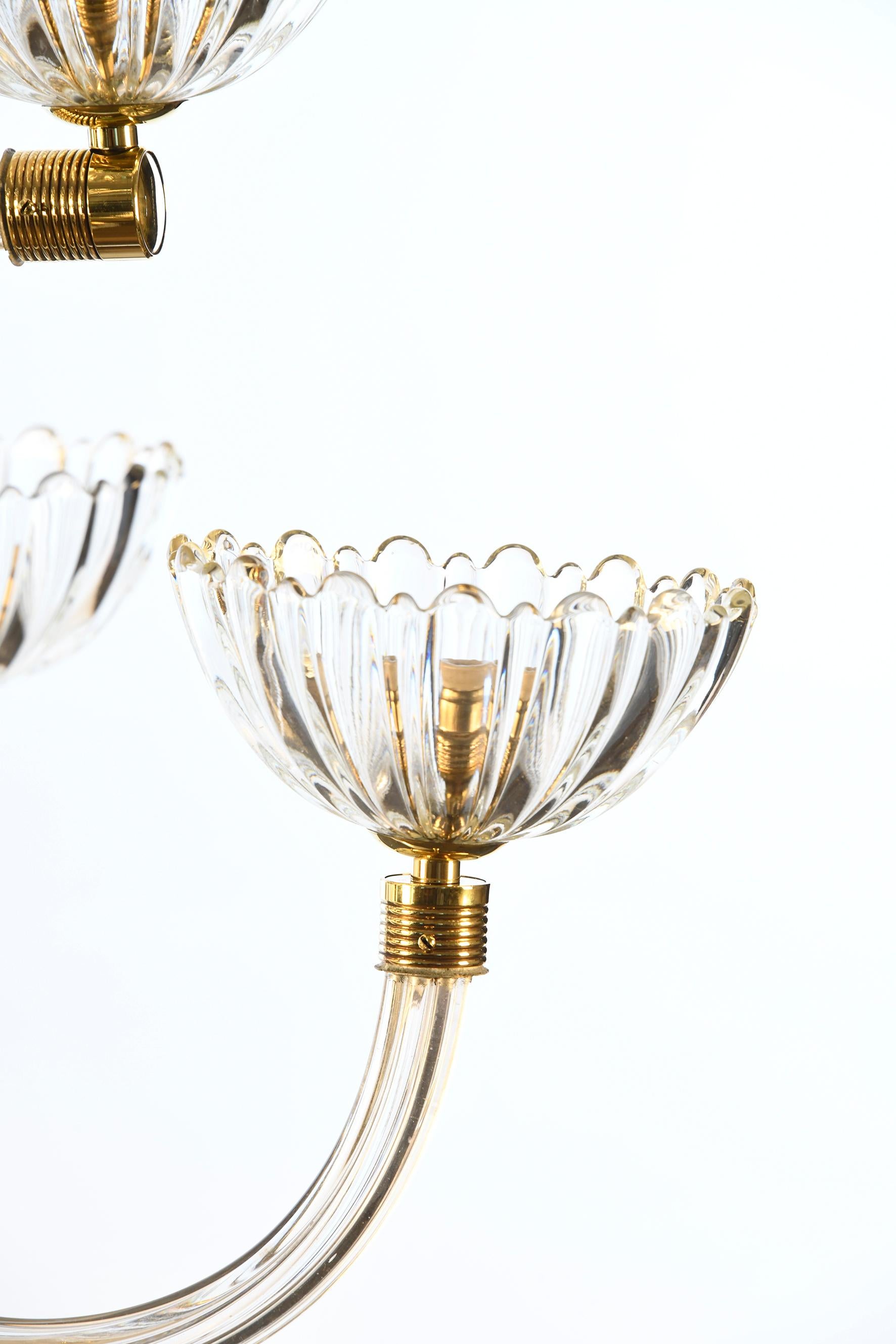 Mid-20th Century Chandelier by Ercole Barovier, 10 Lights, Murano, 1940 For Sale 1