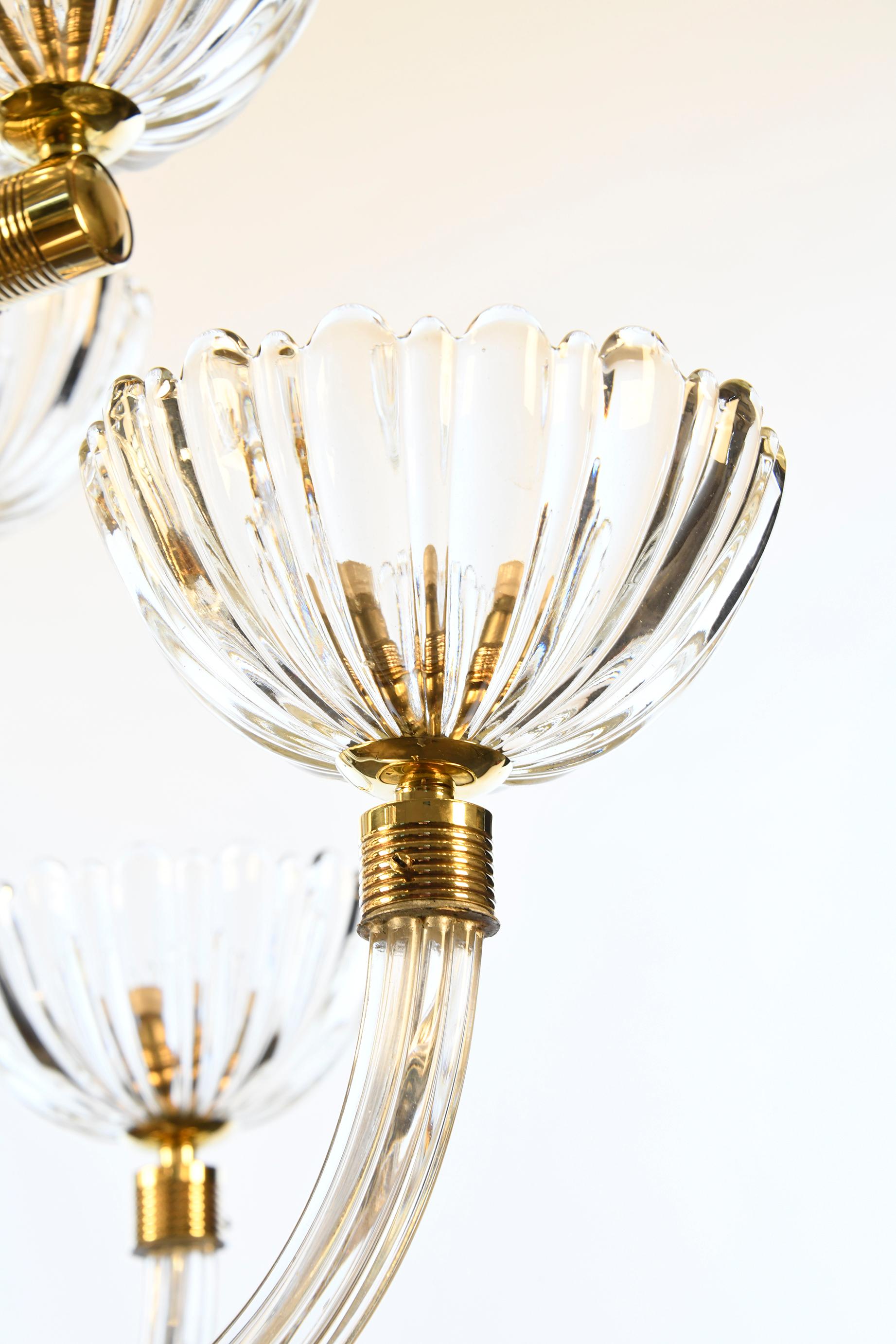 Mid-20th Century Chandelier by Ercole Barovier, 10 Lights, Murano, 1940 For Sale 2