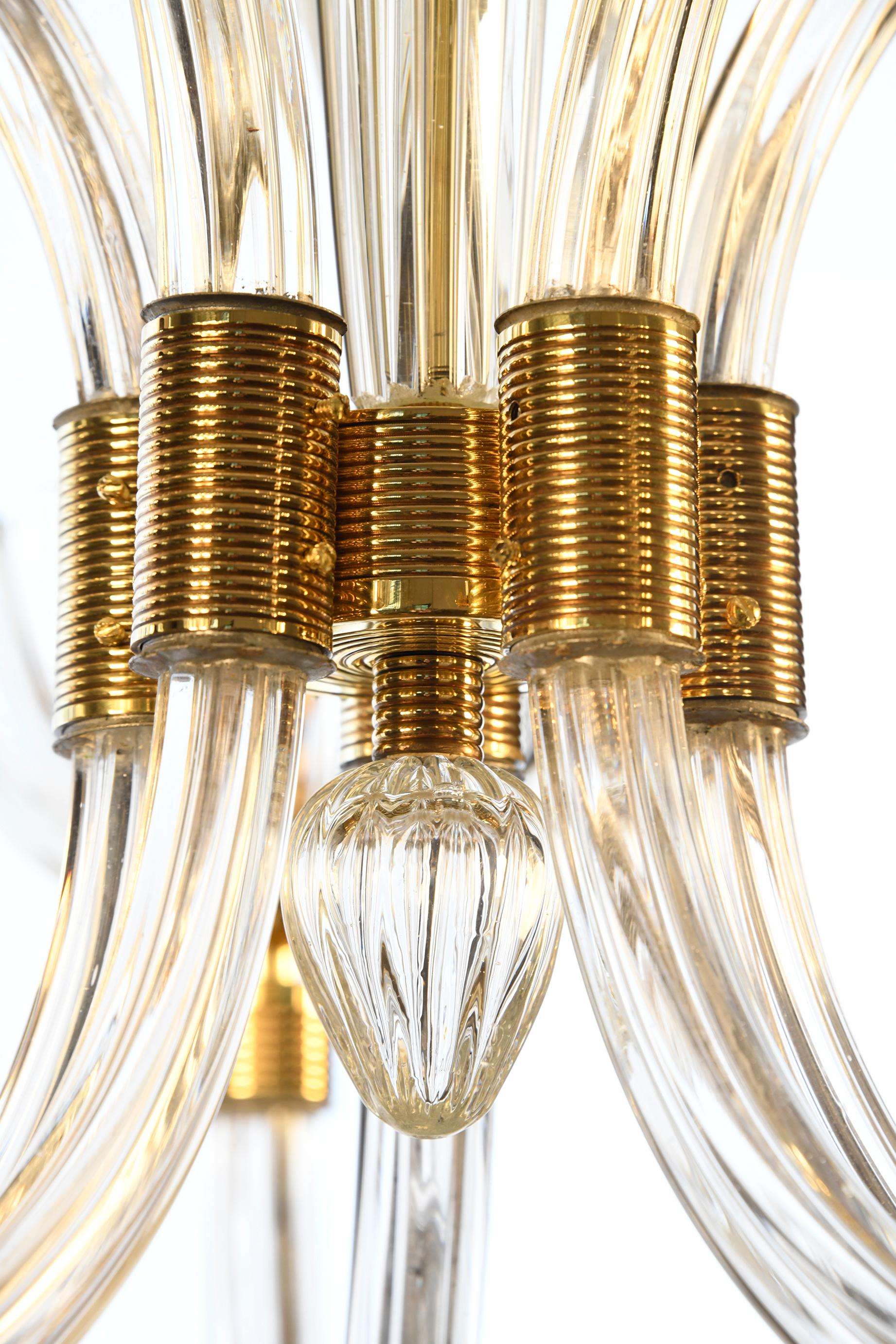 Mid-20th Century Chandelier by Ercole Barovier, 10 Lights, Murano, 1940 For Sale 3