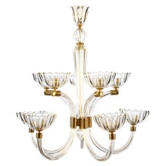 Mid-20th Century Chandelier by Ercole Barovier, 10 Lights, Murano, 1940