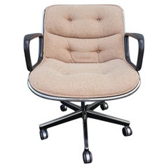 Silla de oficina ejecutiva tapizada de mediados del siglo XX Charles Pollack para Knoll