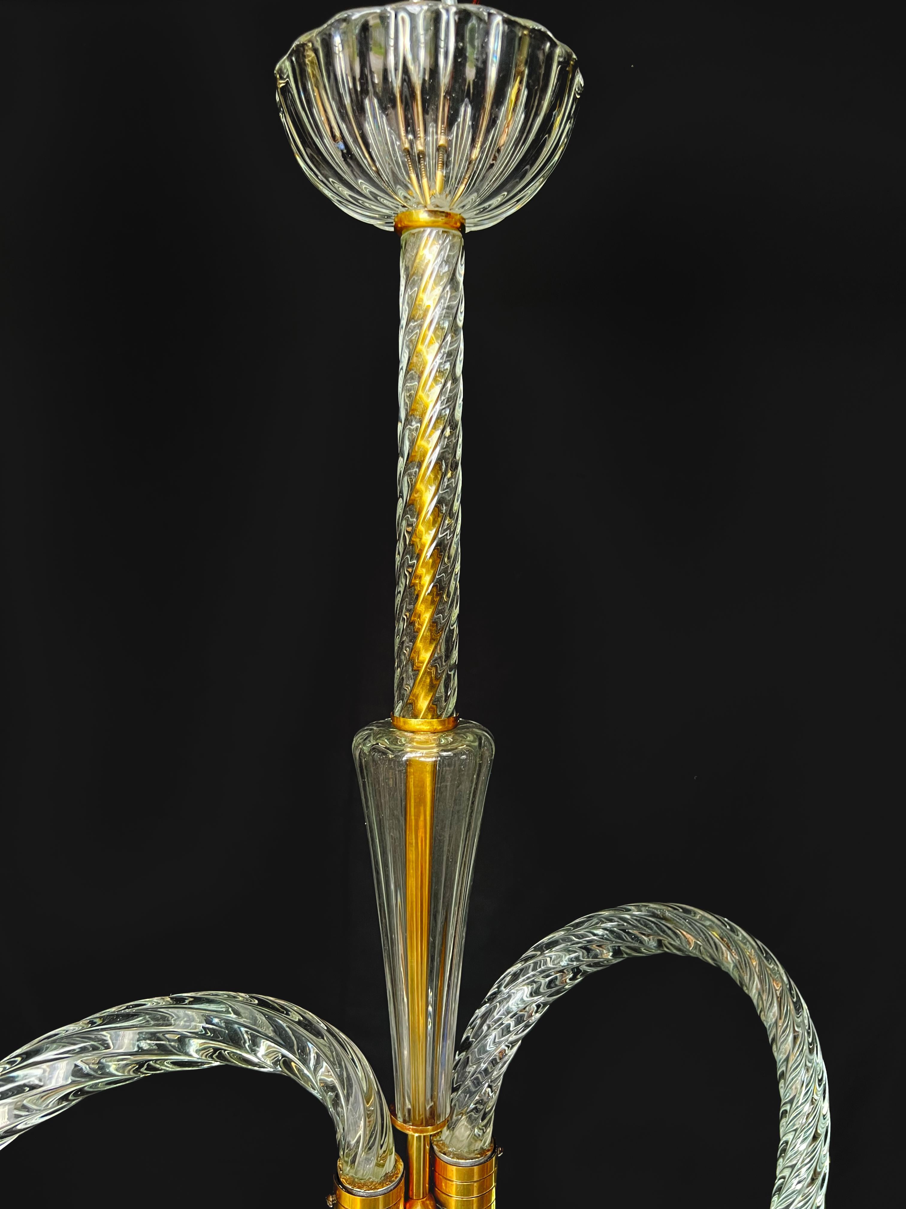 Lampadario di charme della metà del XX secolo di Ercole Barovier, Murano, 1940 in vendita 5