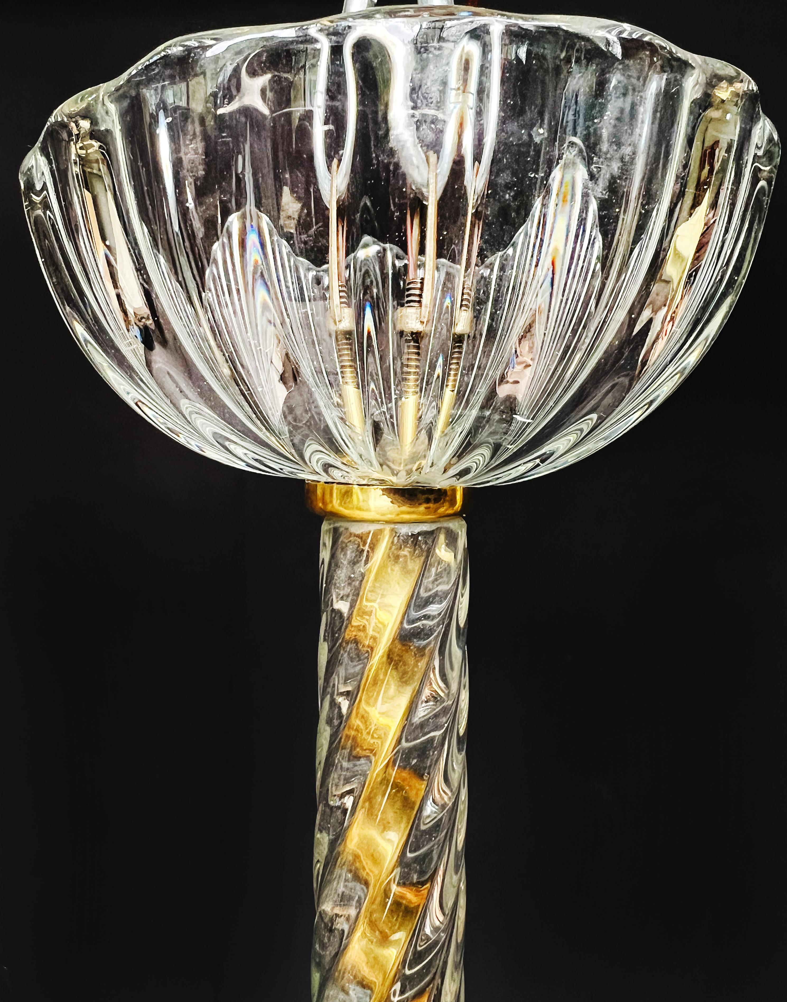 Lampadario di charme della metà del XX secolo di Ercole Barovier, Murano, 1940 in vendita 6