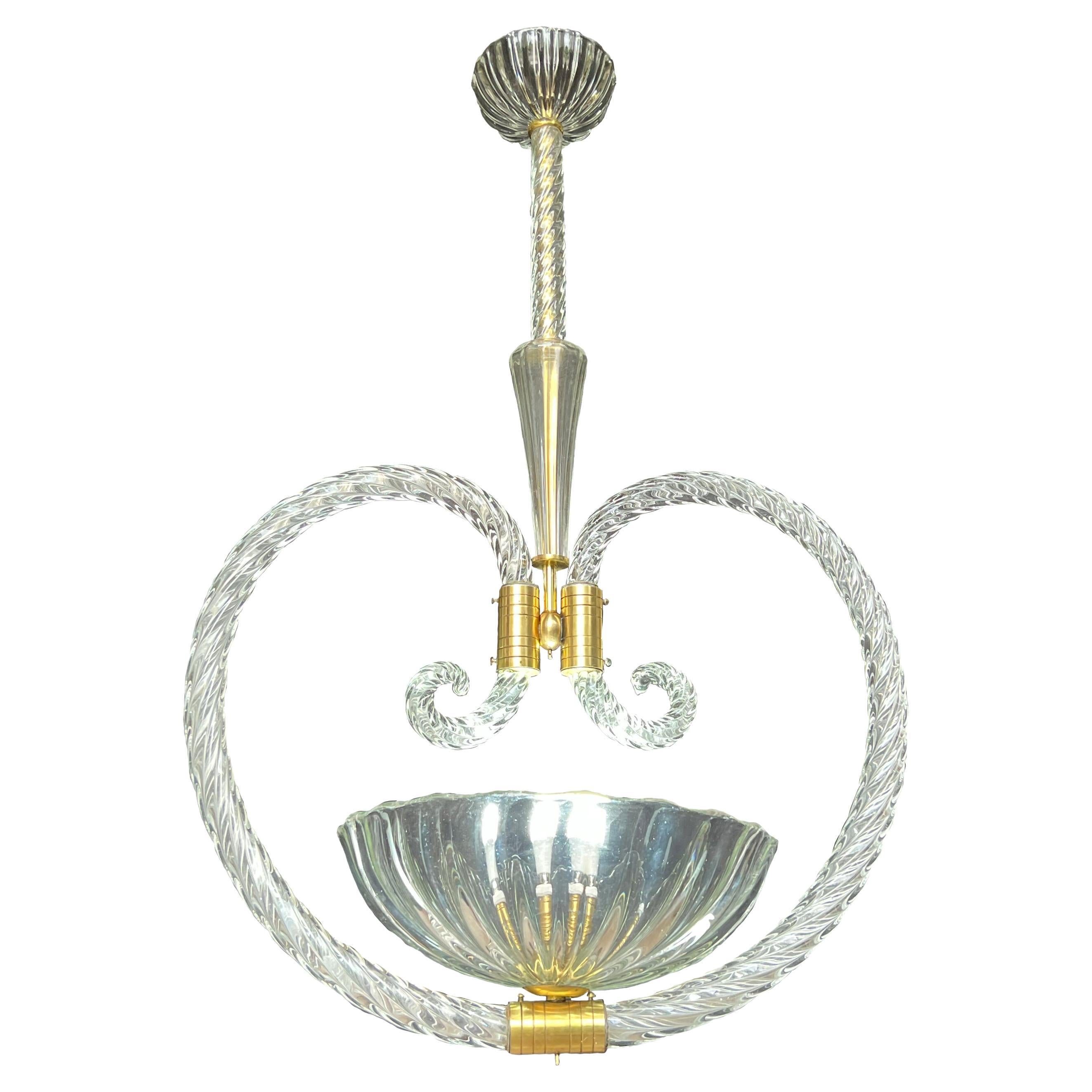 Mid-20th Century Charming Chandelier by Ercole Barovier, Murano, 1940