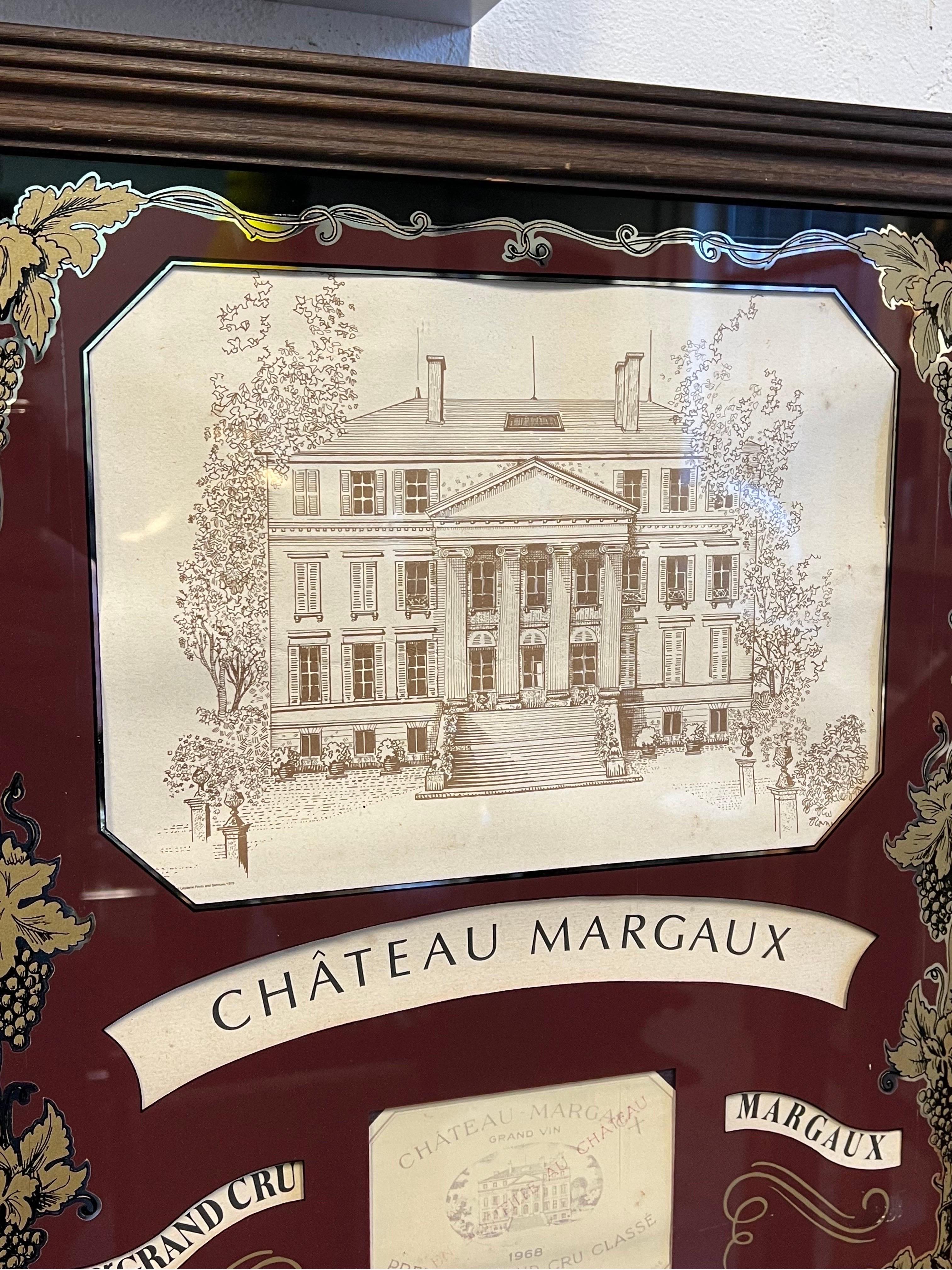 French Mid-20th Century Chateau Margaux Wine Lable Hallmark