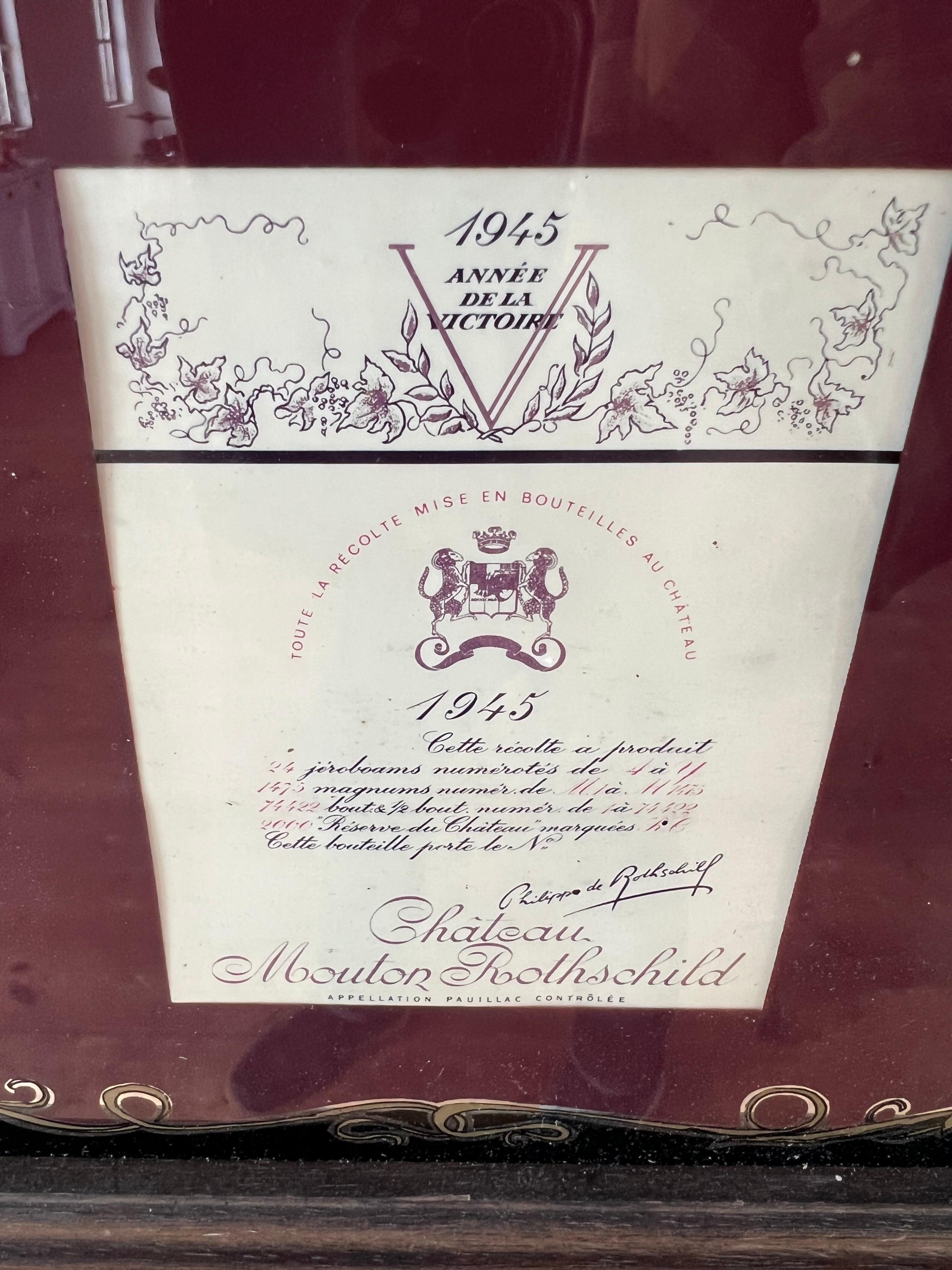 French Mid 20th century Chateau Mouton Rothschild wine hallmark