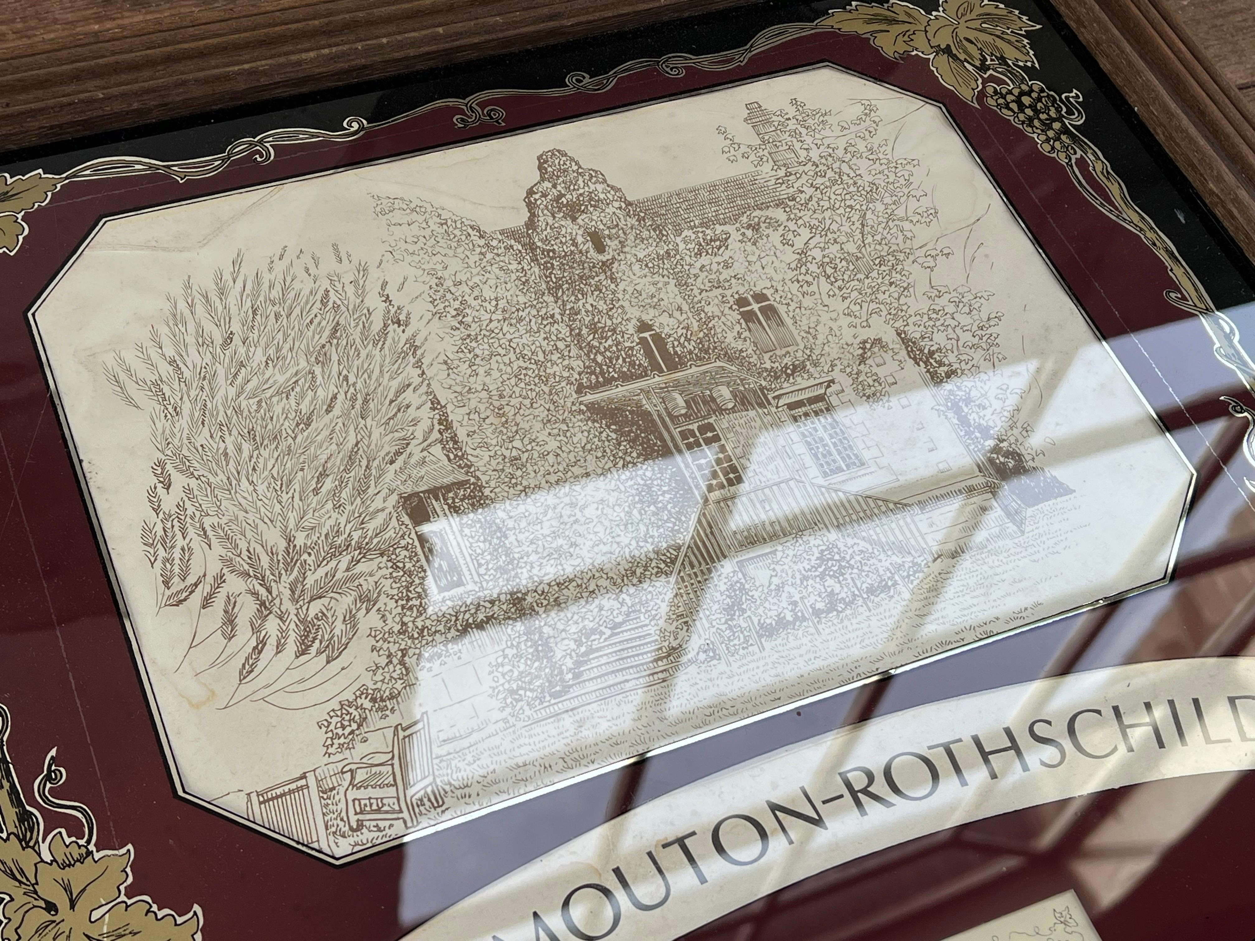 Mid 20th century Chateau Mouton Rothschild wine hallmark In Good Condition In Hoogeveen, NL