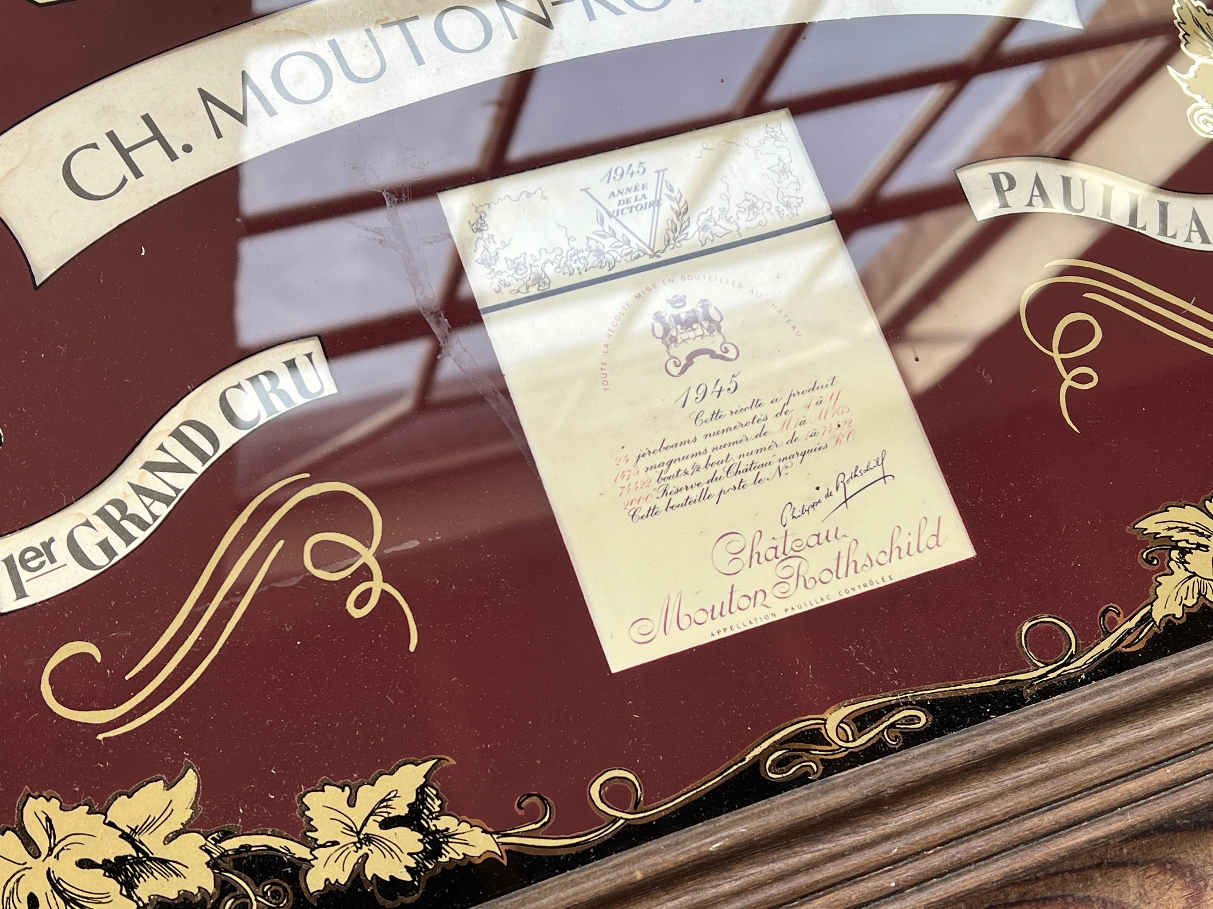 Glass Mid 20th century Chateau Mouton Rothschild wine hallmark