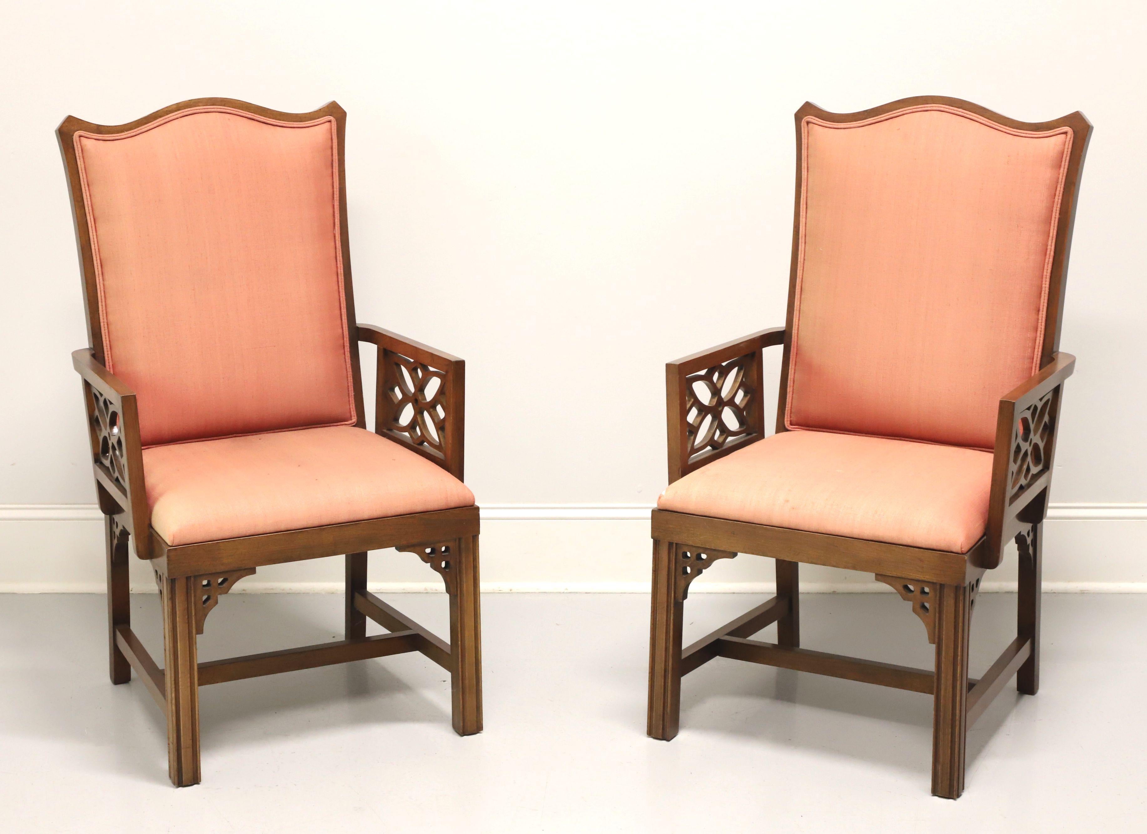 Mid 20th Century Cherry Asian Inspired Dining Armchairs - Pair For Sale 5