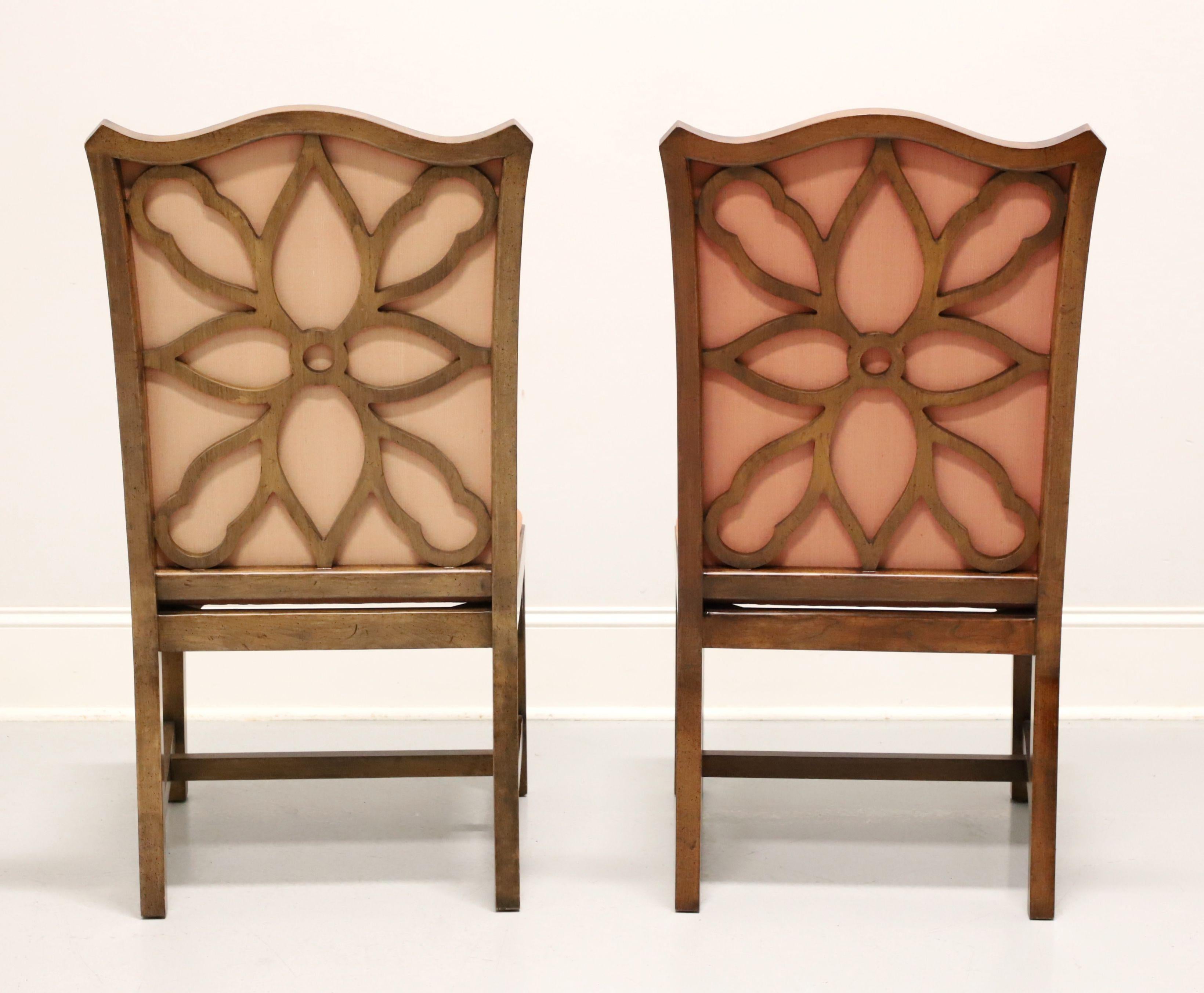 American Mid 20th Century Cherry Asian Inspired Dining Side Chairs - Pair A For Sale