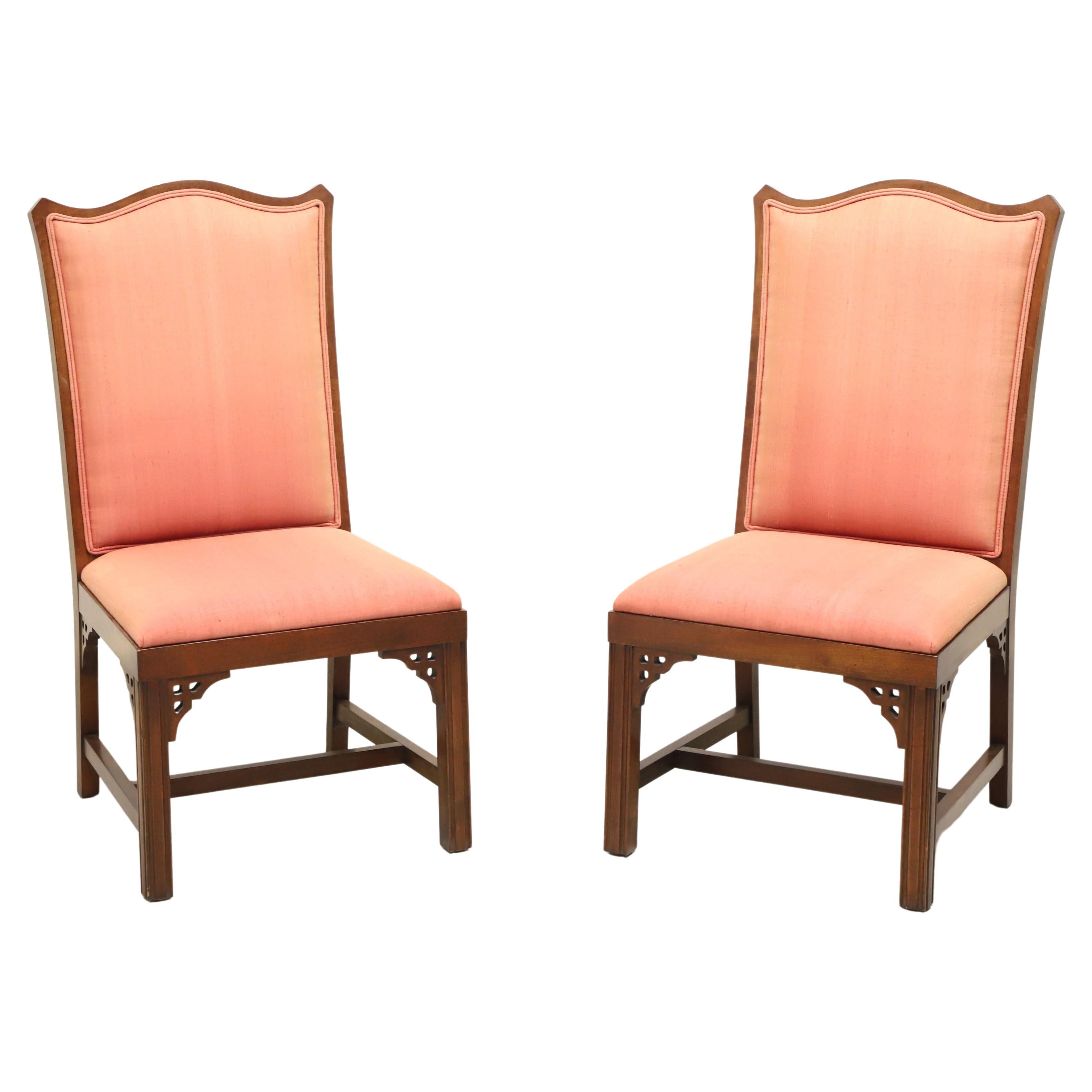 Mid 20th Century Cherry Asian Inspired Dining Side Chairs - Pair A