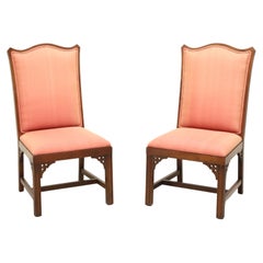 Mid 20th Century Cherry Asian Inspired Dining Side Chairs - Pair A
