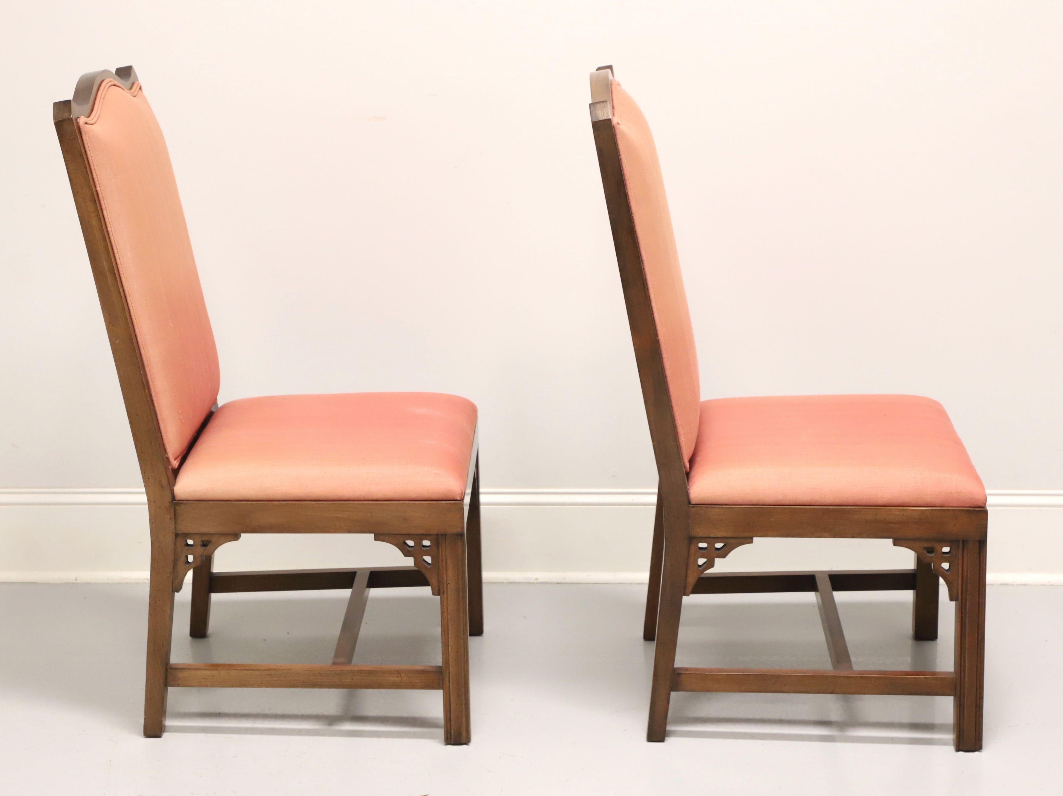 American Mid 20th Century Cherry Asian Inspired Dining Side Chairs - Pair B