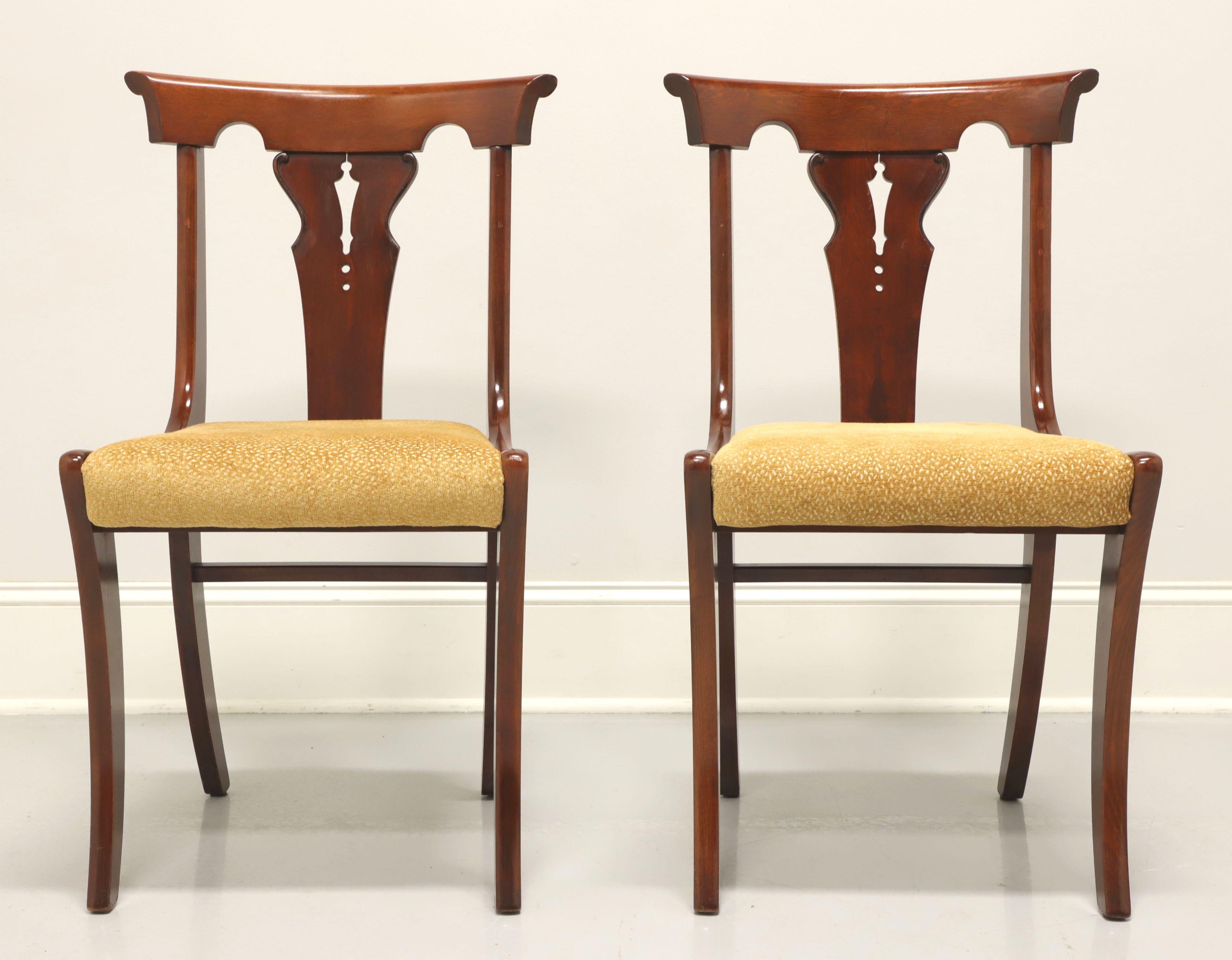 American Mid 20th Century Cherry Empire Style Dining Side Chairs - Pair A For Sale