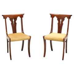 Retro Mid 20th Century Cherry Empire Style Dining Side Chairs - Pair A