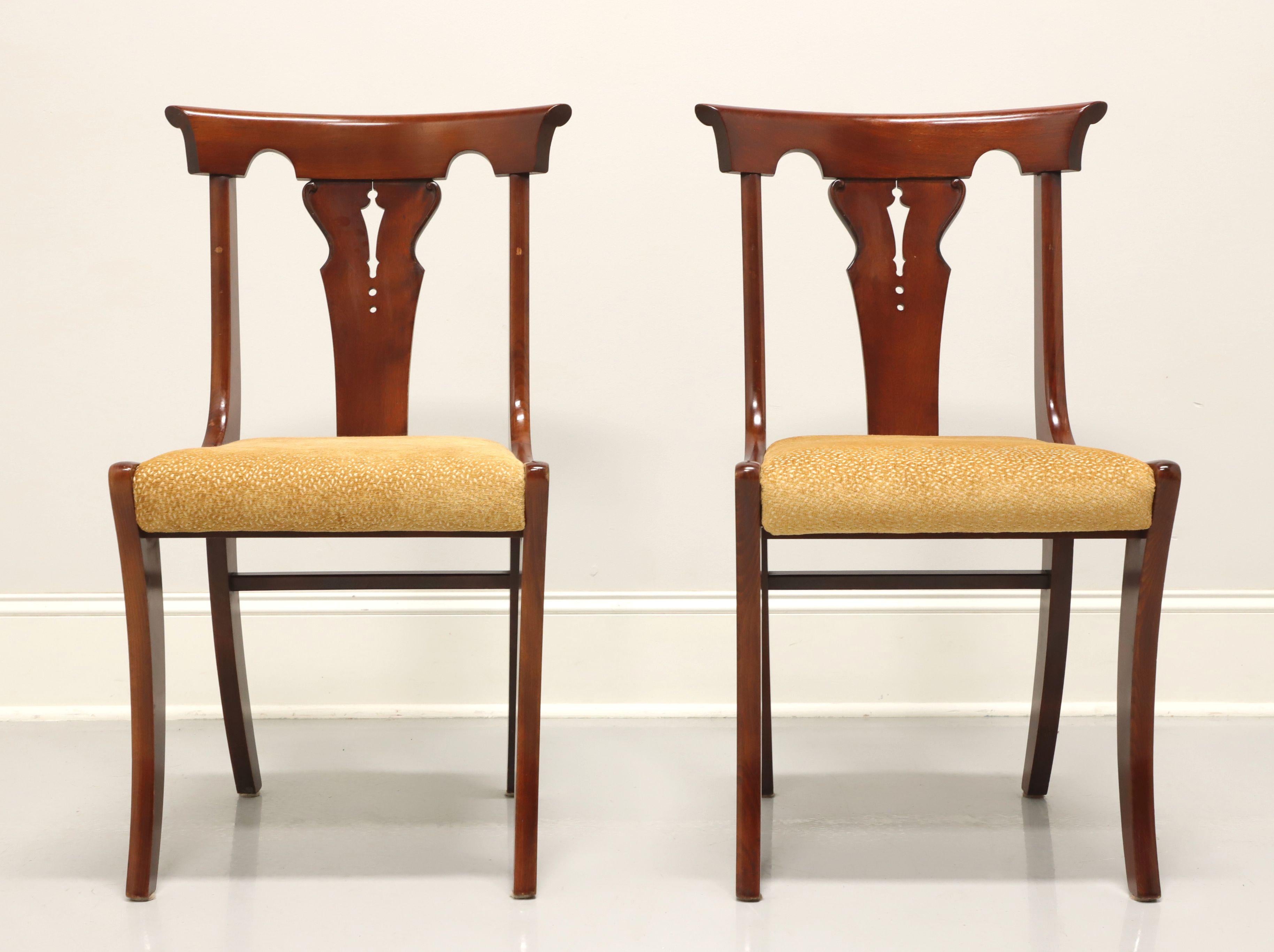 American Mid 20th Century Cherry Empire Style Dining Side Chairs - Pair B For Sale