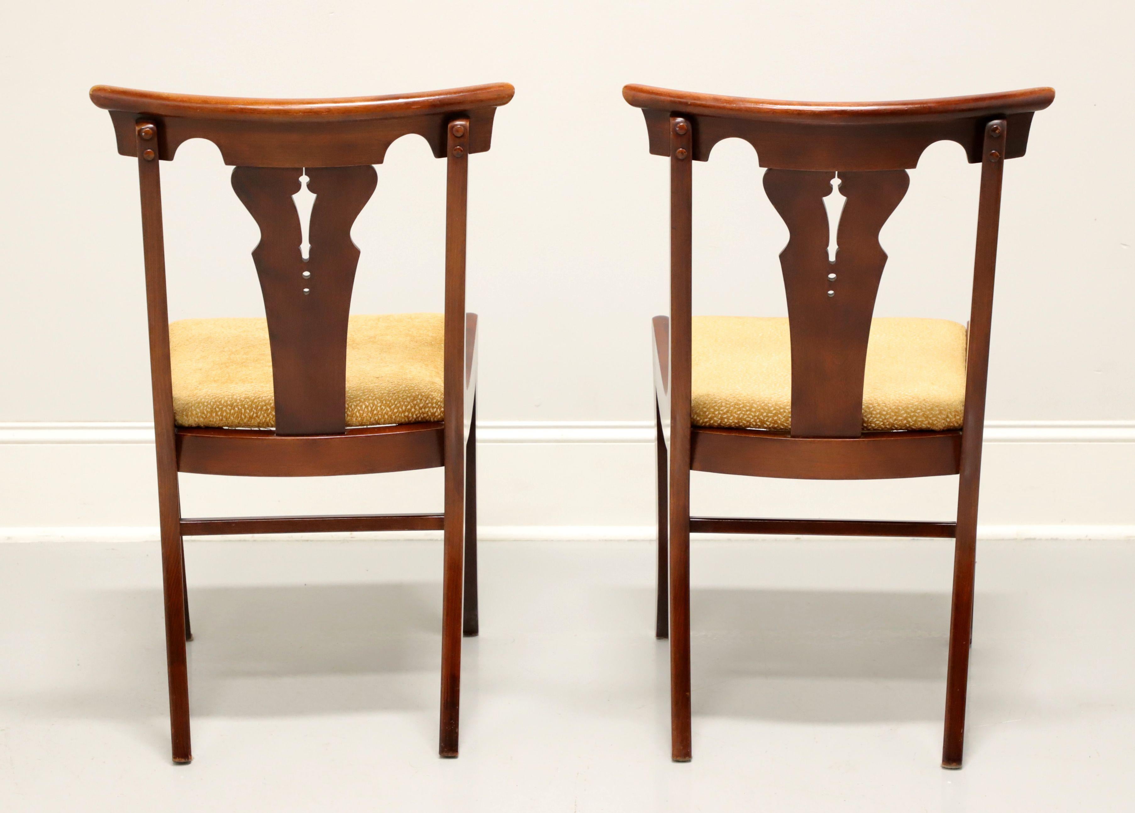 Fabric Mid 20th Century Cherry Empire Style Dining Side Chairs - Pair B For Sale