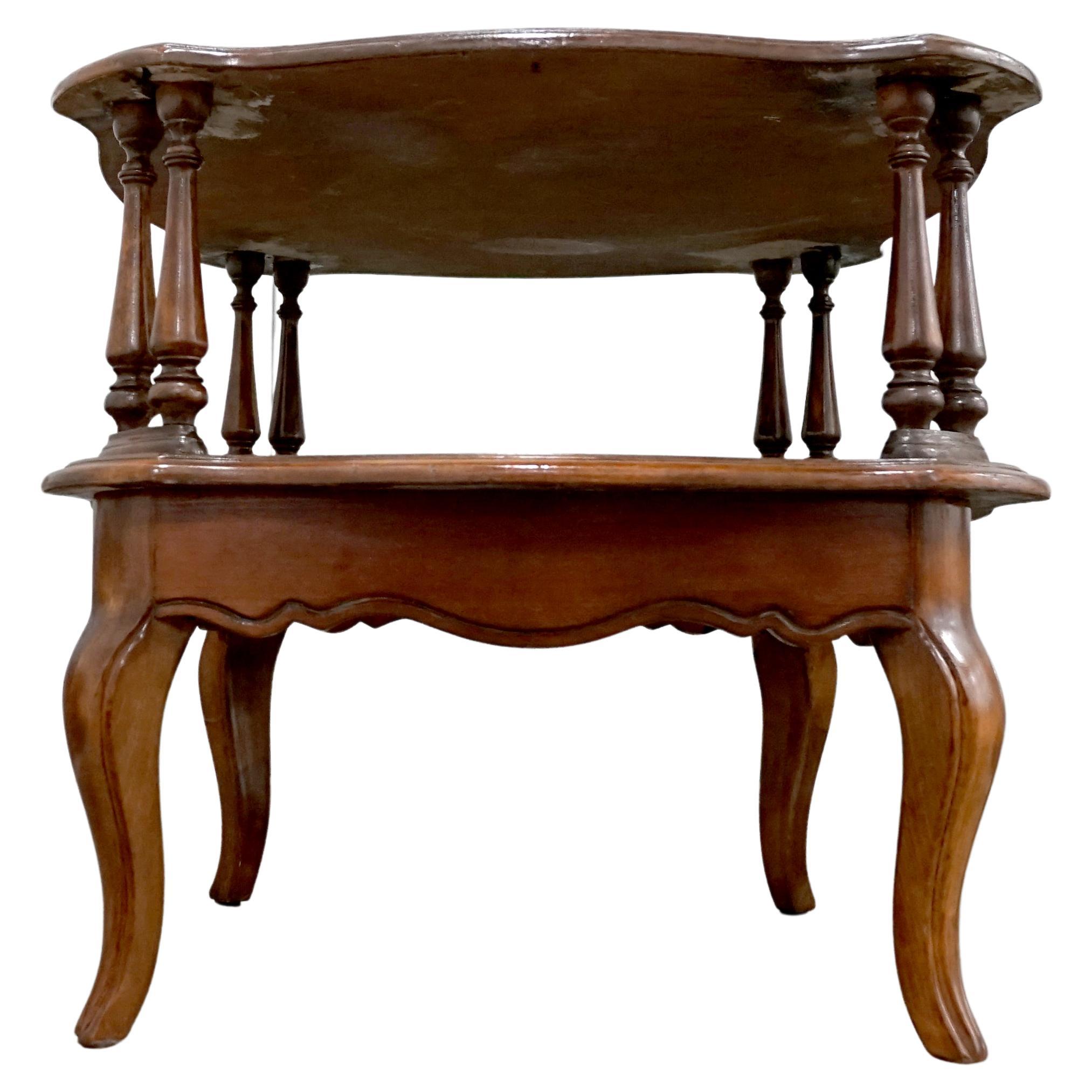 Mid-20th Century Cherry Two Tier Queen Anne Style Occasional Table For Sale