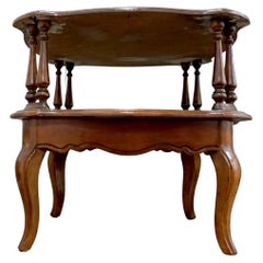 Vintage Mid-20th Century Cherry Two Tier Queen Anne Style Occasional Table