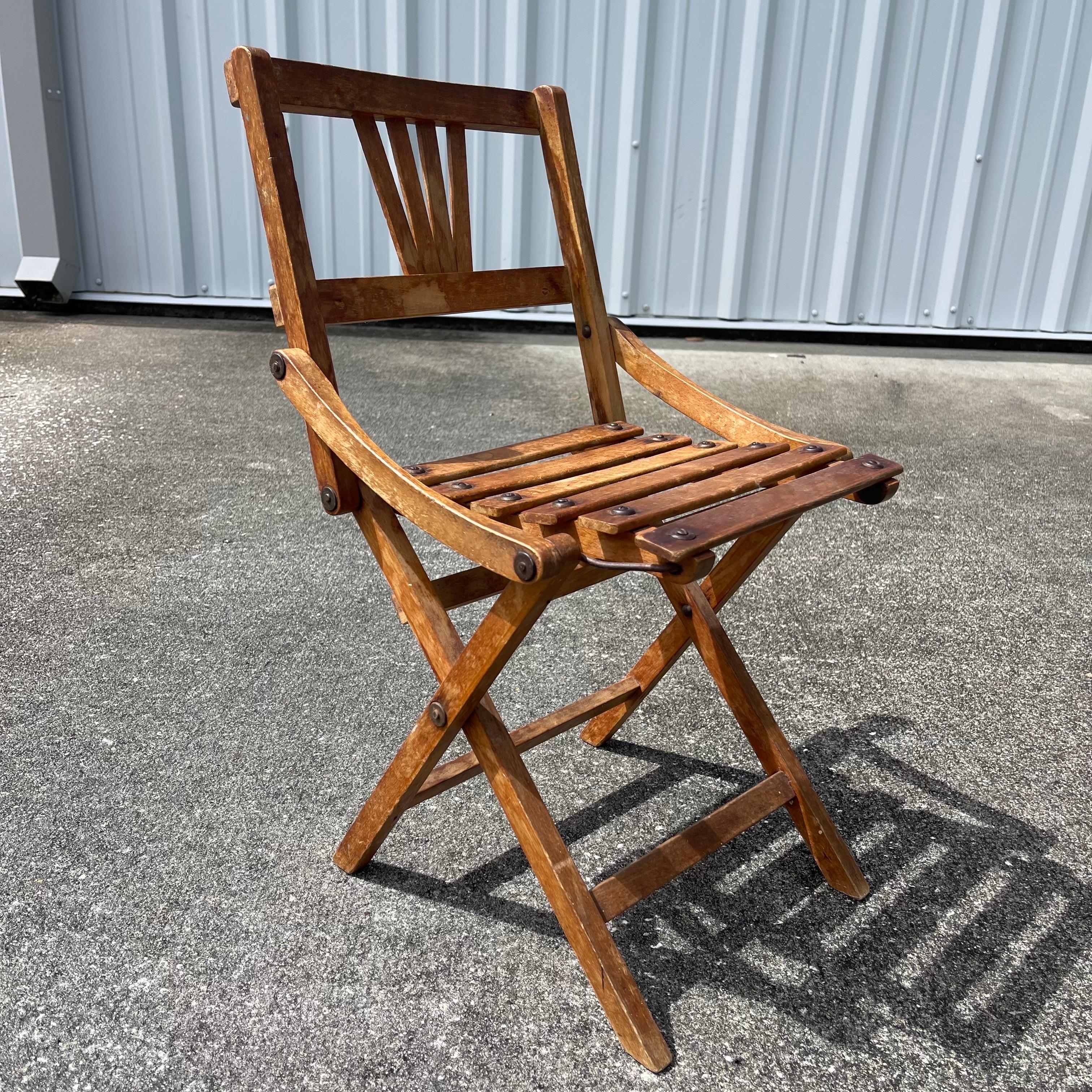Mid-20th Century Child’s Wood Folding Chair In Good Condition For Sale In Jensen Beach, FL
