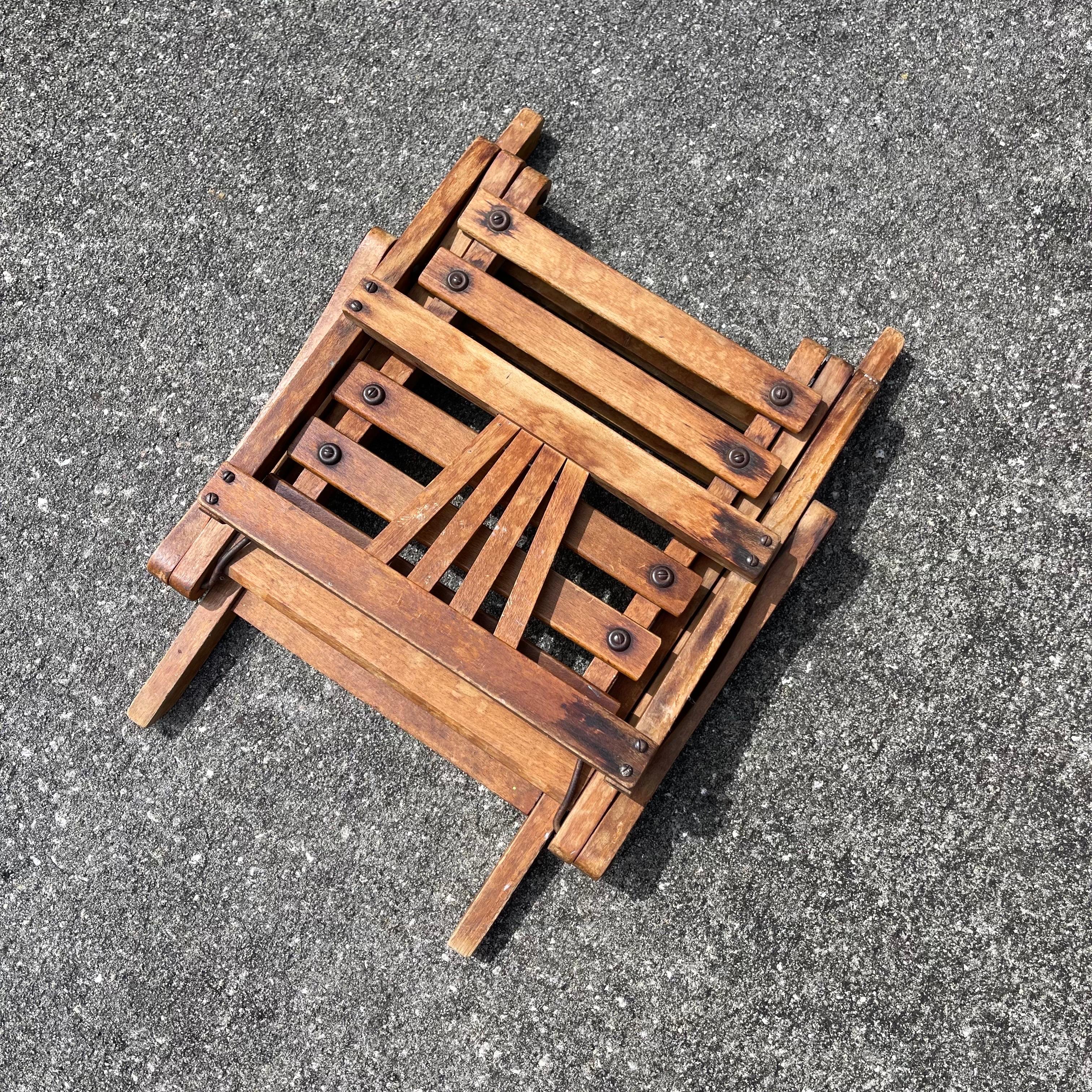 Mid-20th Century Child’s Wood Folding Chair For Sale 4
