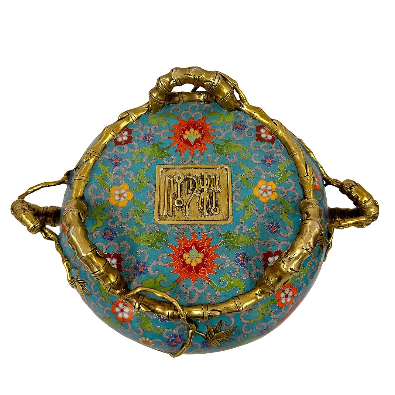 Mid-20th Century Chinese Antique Hand made Cloisonne Incense Burner 7