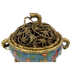 Mid-20th Century Chinese Antique Hand made Cloisonne Incense Burner