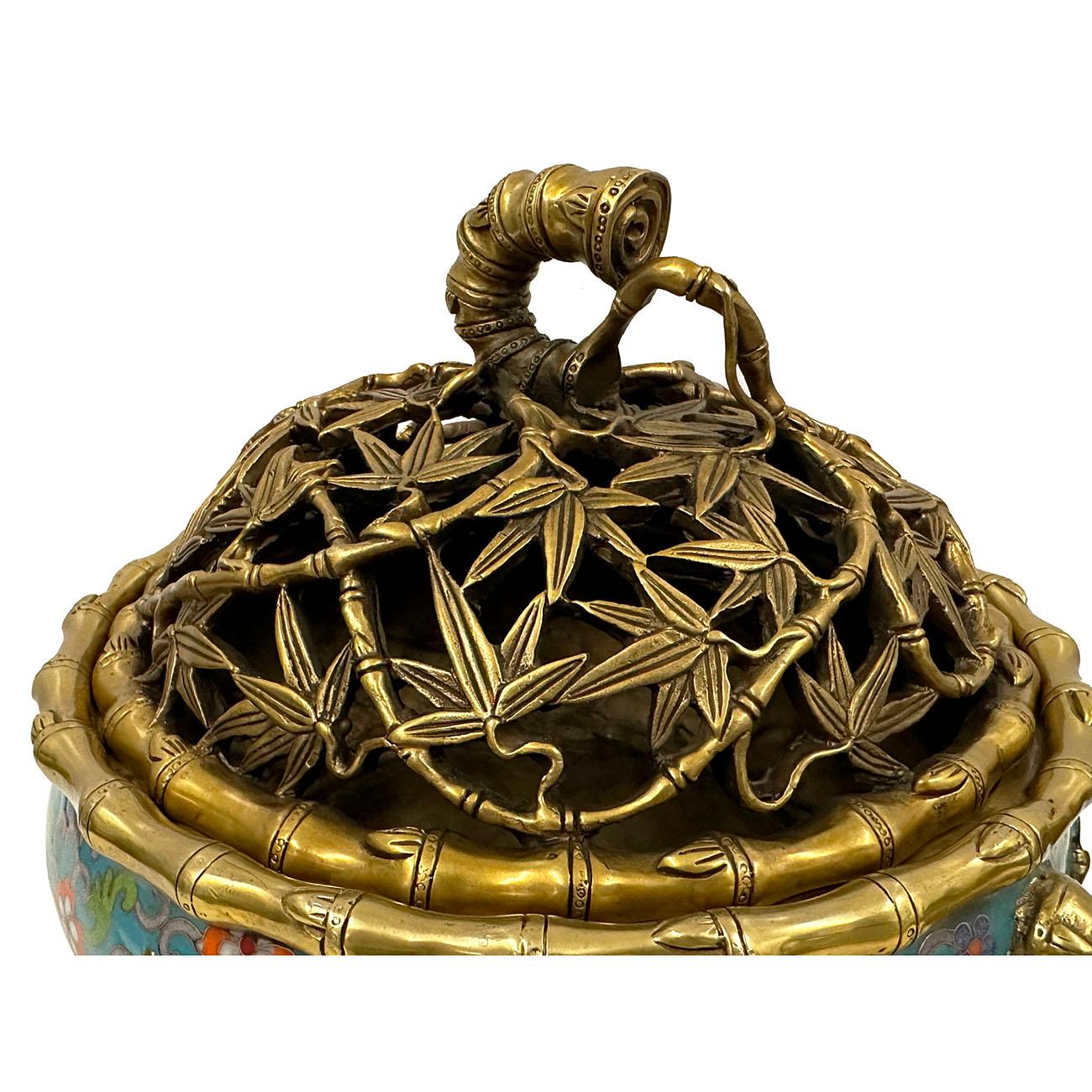 Mid-20th Century Chinese Antique Hand made Cloisonne Incense Burner 1