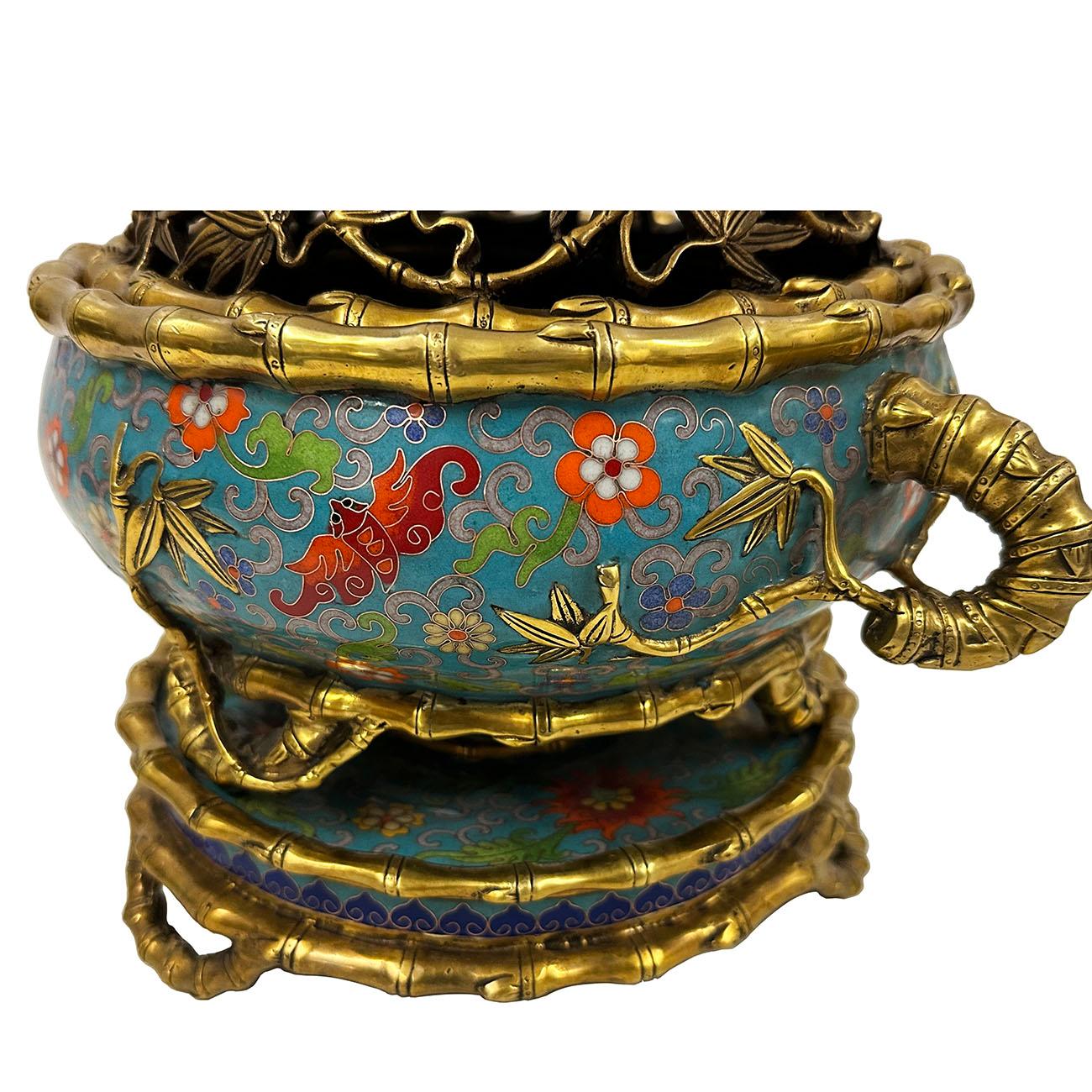 Mid-20th Century Chinese Antique Hand made Cloisonne Incense Burner 2
