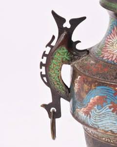 Mid-20th Century Chinese Archaistic Style Enameled Bronze Censer