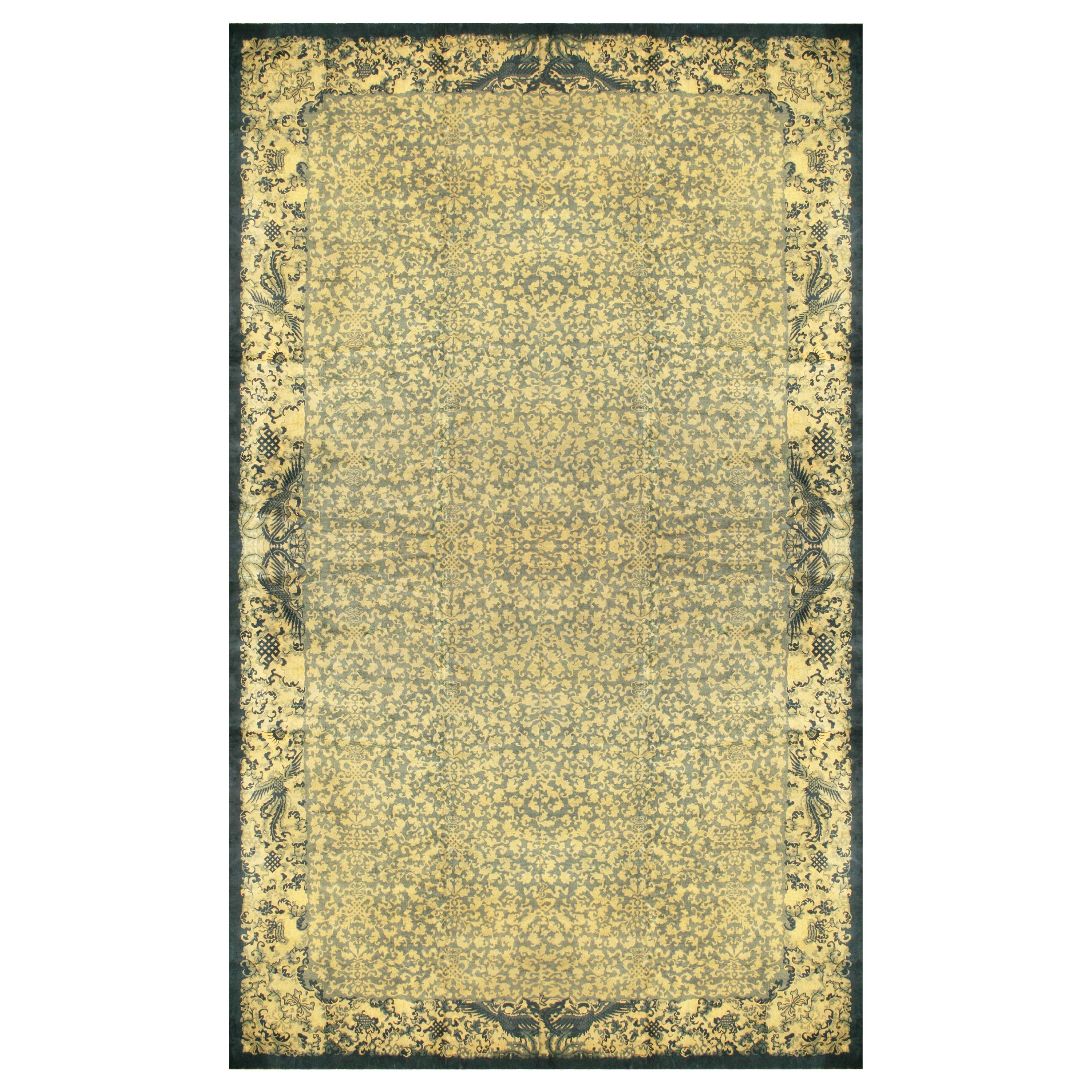 Doris Leslie Blau Collection Extra Large Vintage Chinese Art Deco Blue