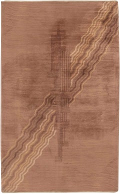 Mid-20th century Chinese Art Deco Handmade Wool Rug