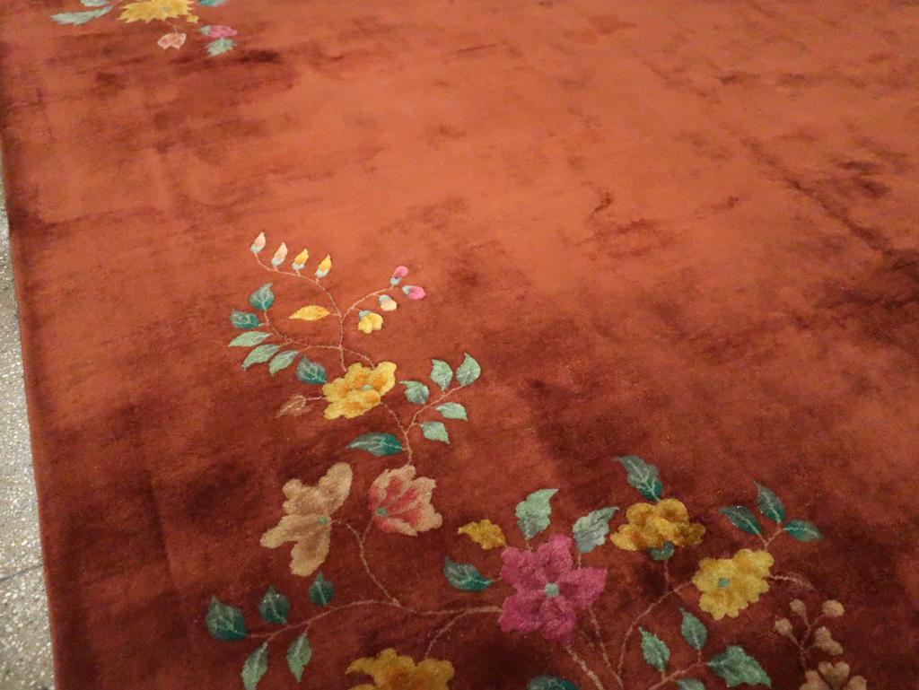 Hand-Knotted Mid-20th Century Chinese Art Deco Long Room Size Carpet