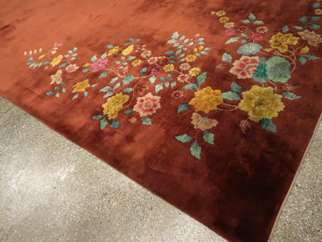Mid-20th Century Chinese Art Deco Long Room Size Carpet For Sale 1