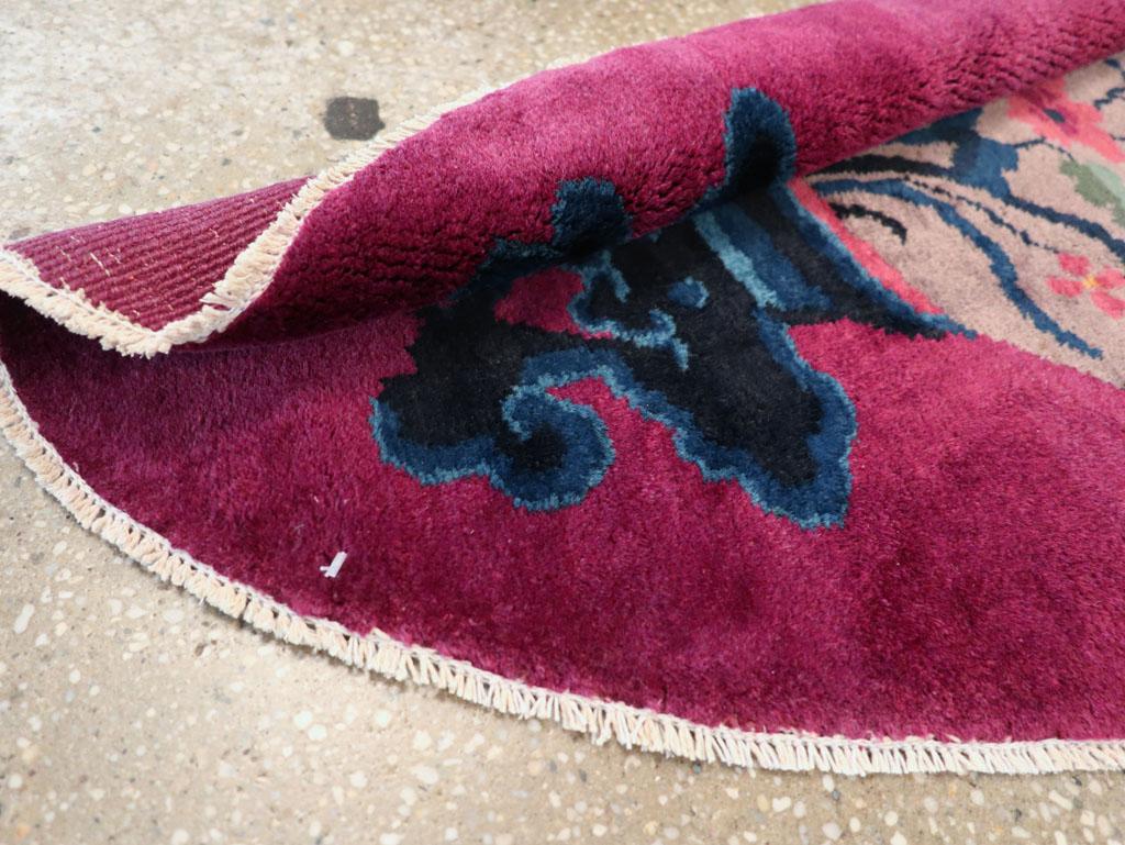 Mid-20th Century Chinese Art Deco Oval Throw Rugs For Sale 9