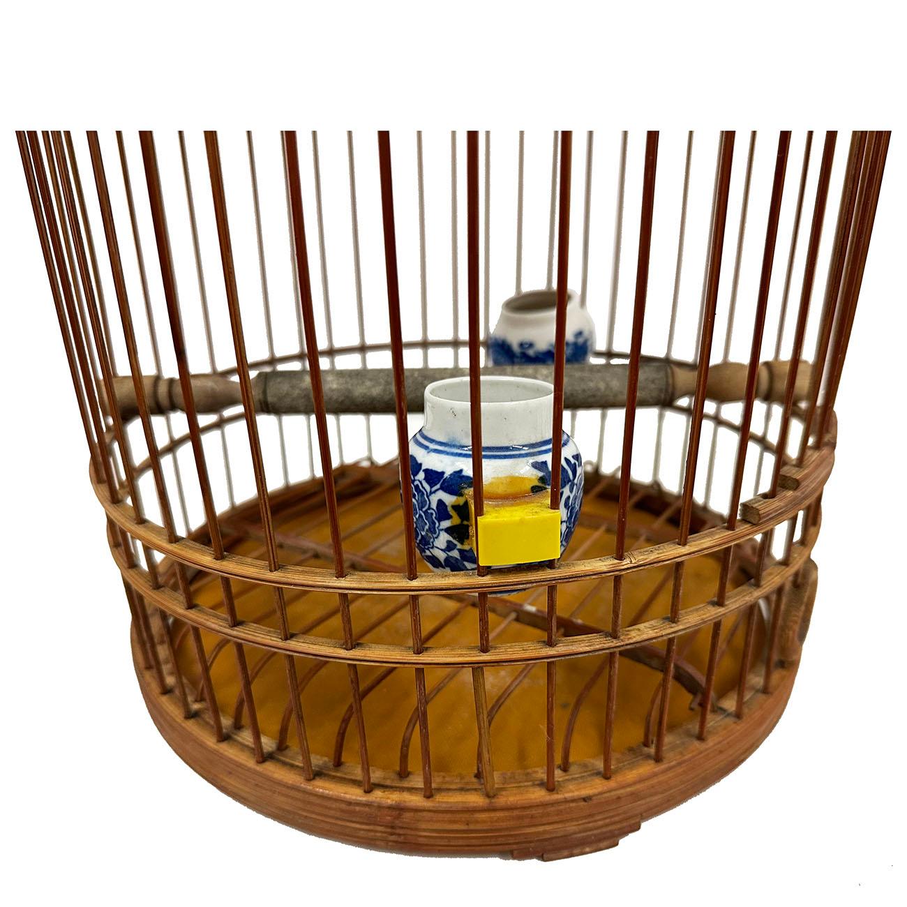 Chinese Export Mid 20th Century Chinese Bamboo Bird Cage For Sale