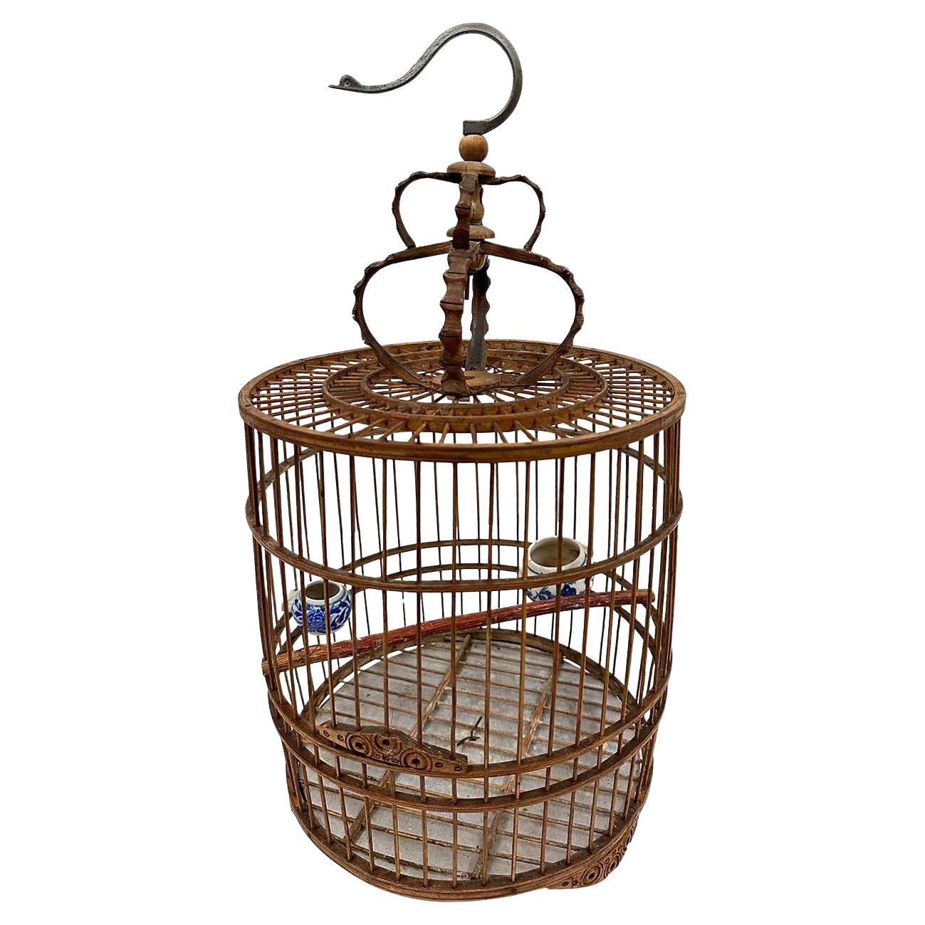 Mid 20th Century Chinese Bamboo Bird Cage