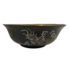 Mid-20th Century Chinese Bodiless Lacquer Bowl with Marks