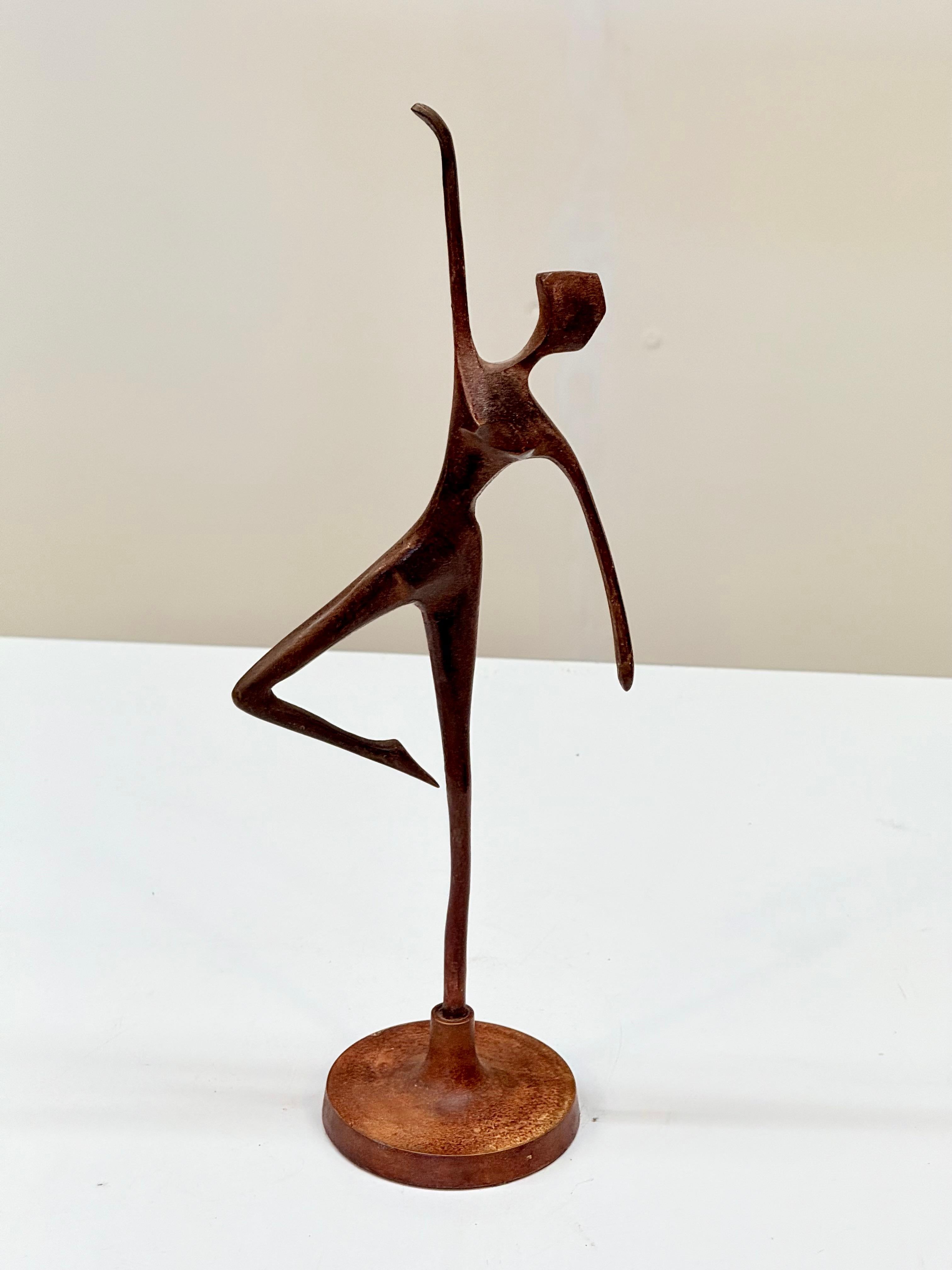 Mid-20th Century French Bronze Dancer Figurine, Modernist Style, 1950s–1960s For Sale 6