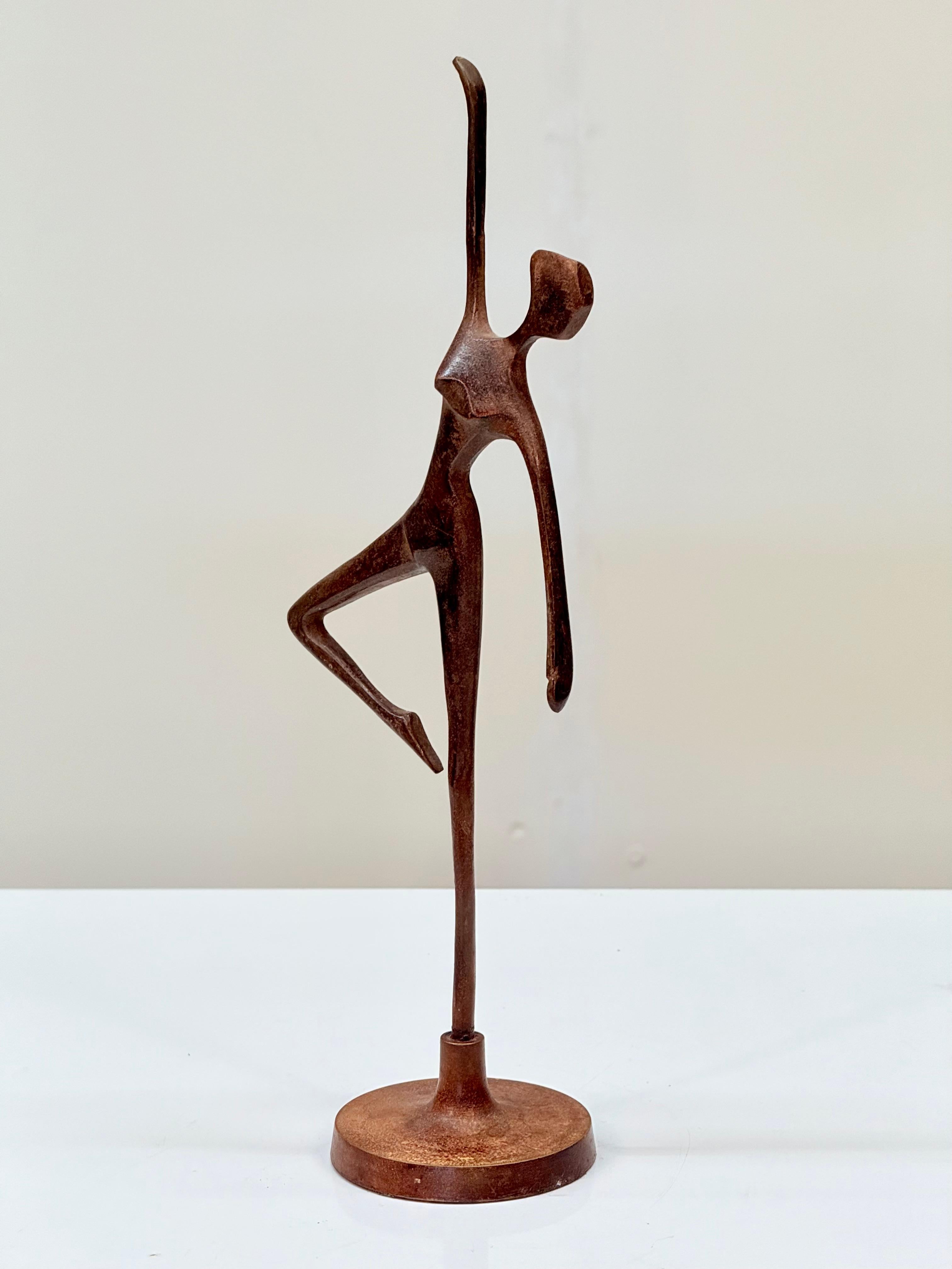 Mid-20th Century French Bronze Dancer Figurine, Modernist Style, 1950s–1960s In Good Condition For Sale In Tonbridge, Kent