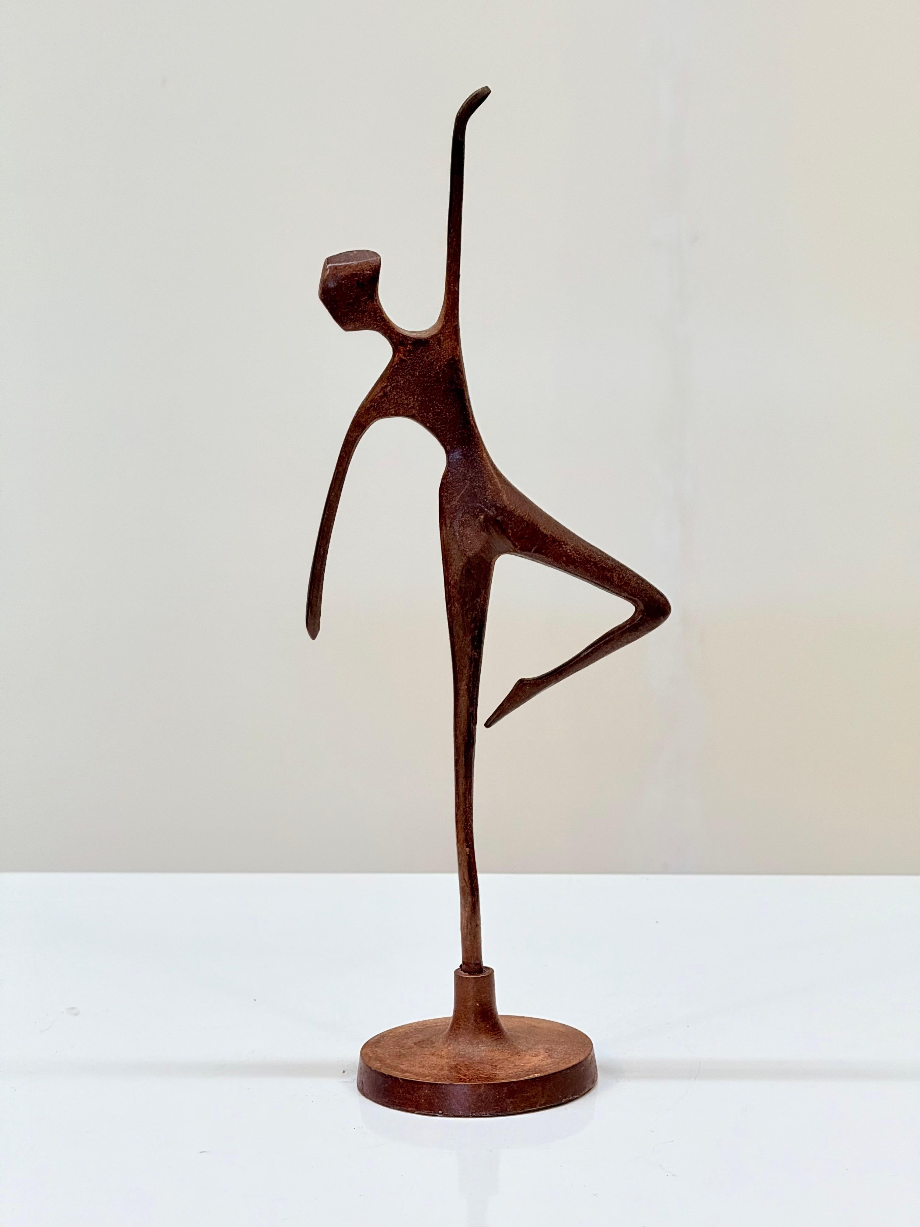 Mid-20th Century French Bronze Dancer Figurine, Modernist Style, 1950s–1960s For Sale 1