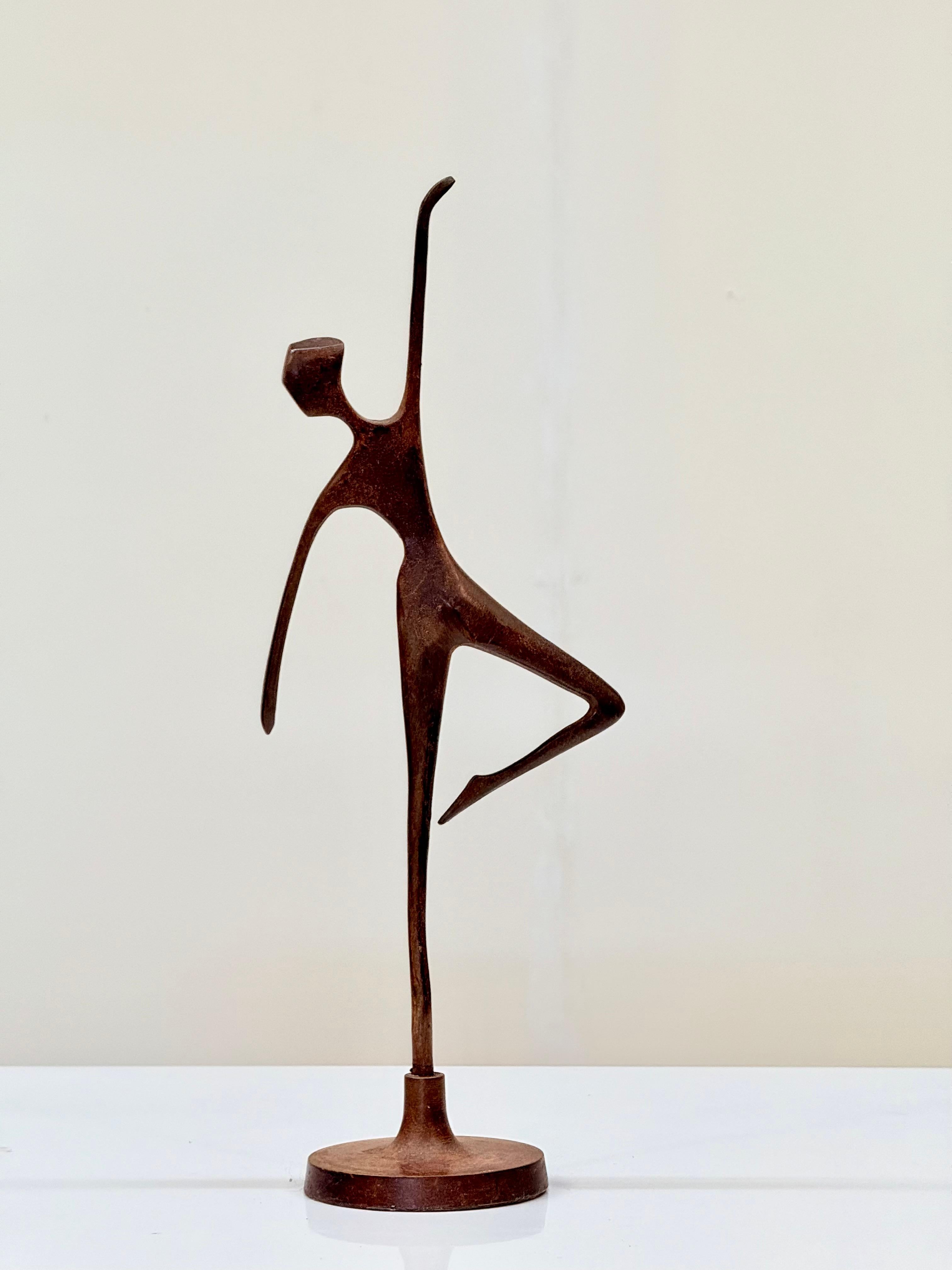 Mid-20th Century French Bronze Dancer Figurine, Modernist Style, 1950s–1960s For Sale 2