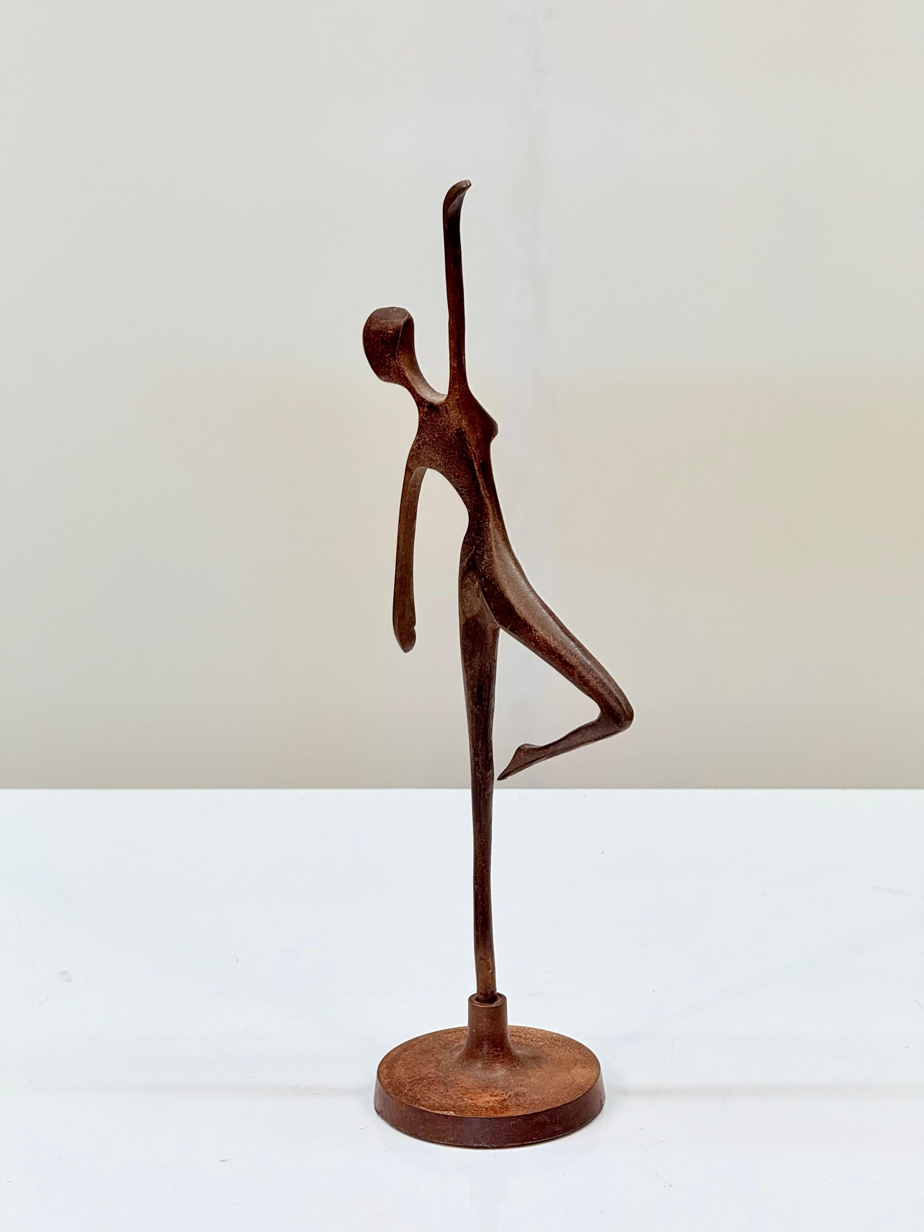 Mid-20th Century French Bronze Dancer Figurine, Modernist Style, 1950s–1960s For Sale 3
