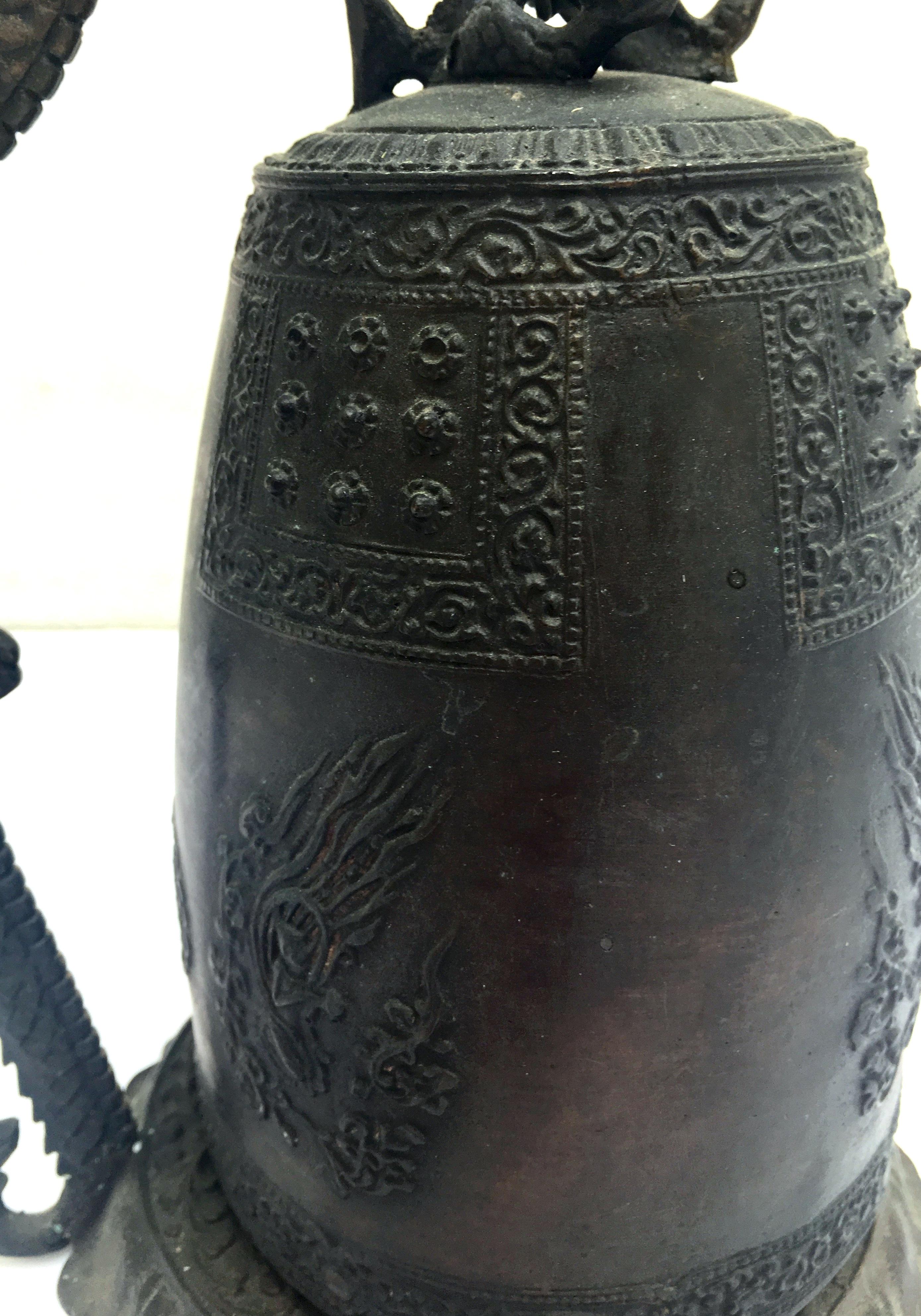 Early 20th Century Mid-20th Century Chinese Bronze Sculptural Dragon Large Gong Bell